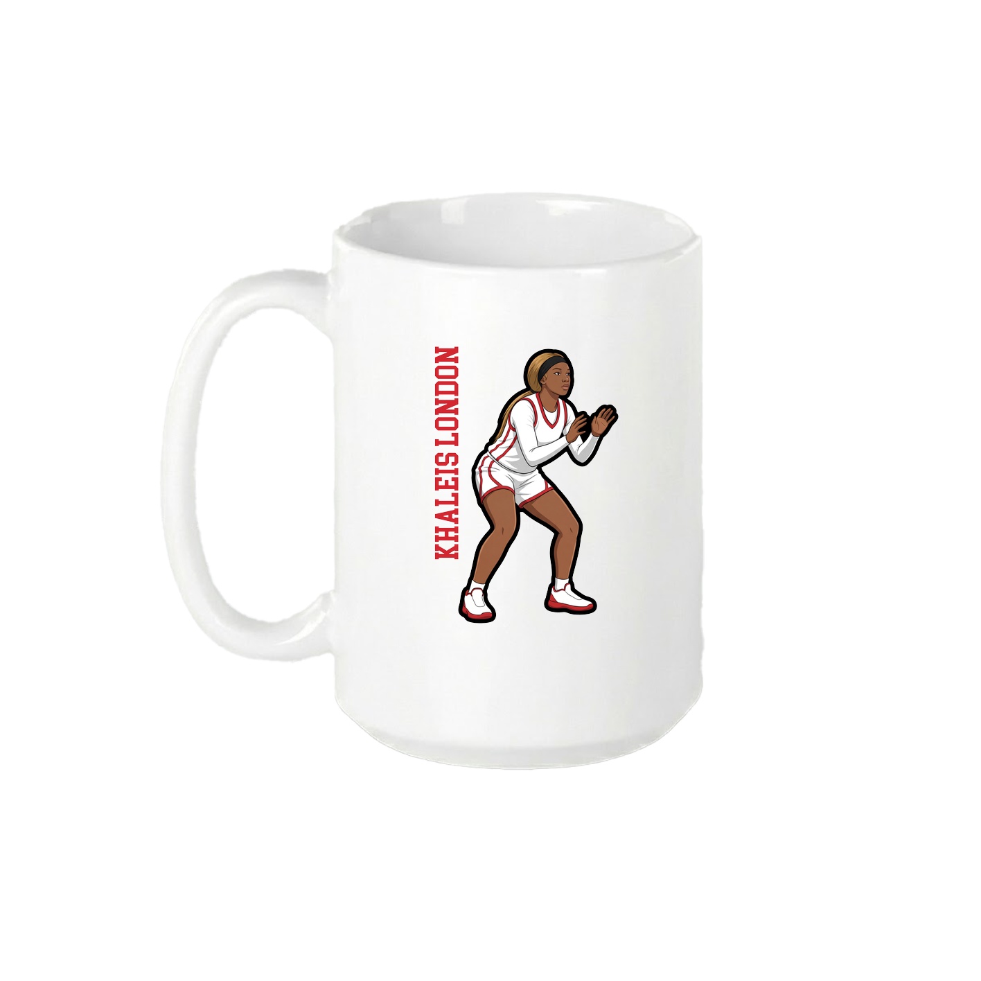 15oz Coffee Mug — Name Vertical in White