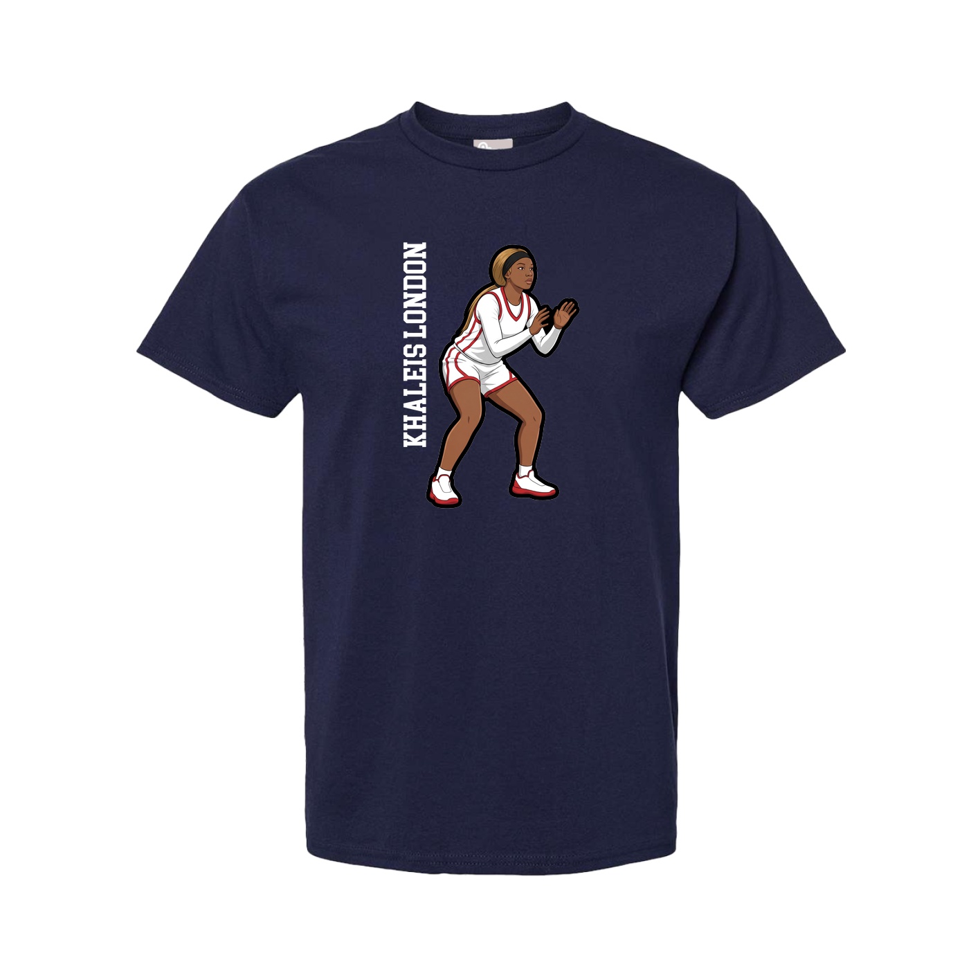 Tee — Name Vertical in Navy
