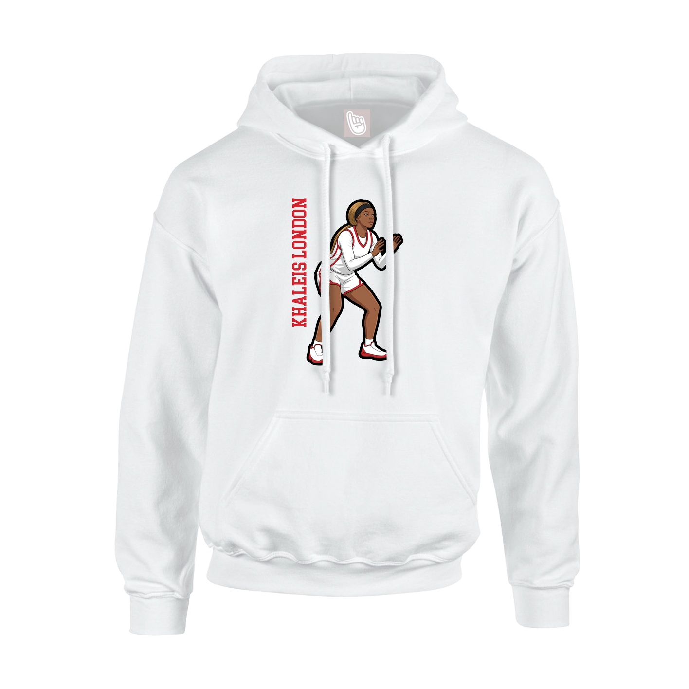 Youth Hoodie — Name Vertical in White