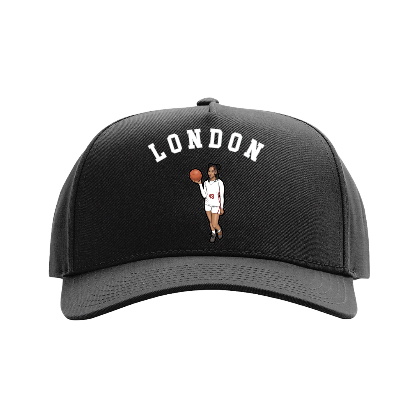 Full Fabric Five-Panel Champ Cap — Shirsey Arch in Black