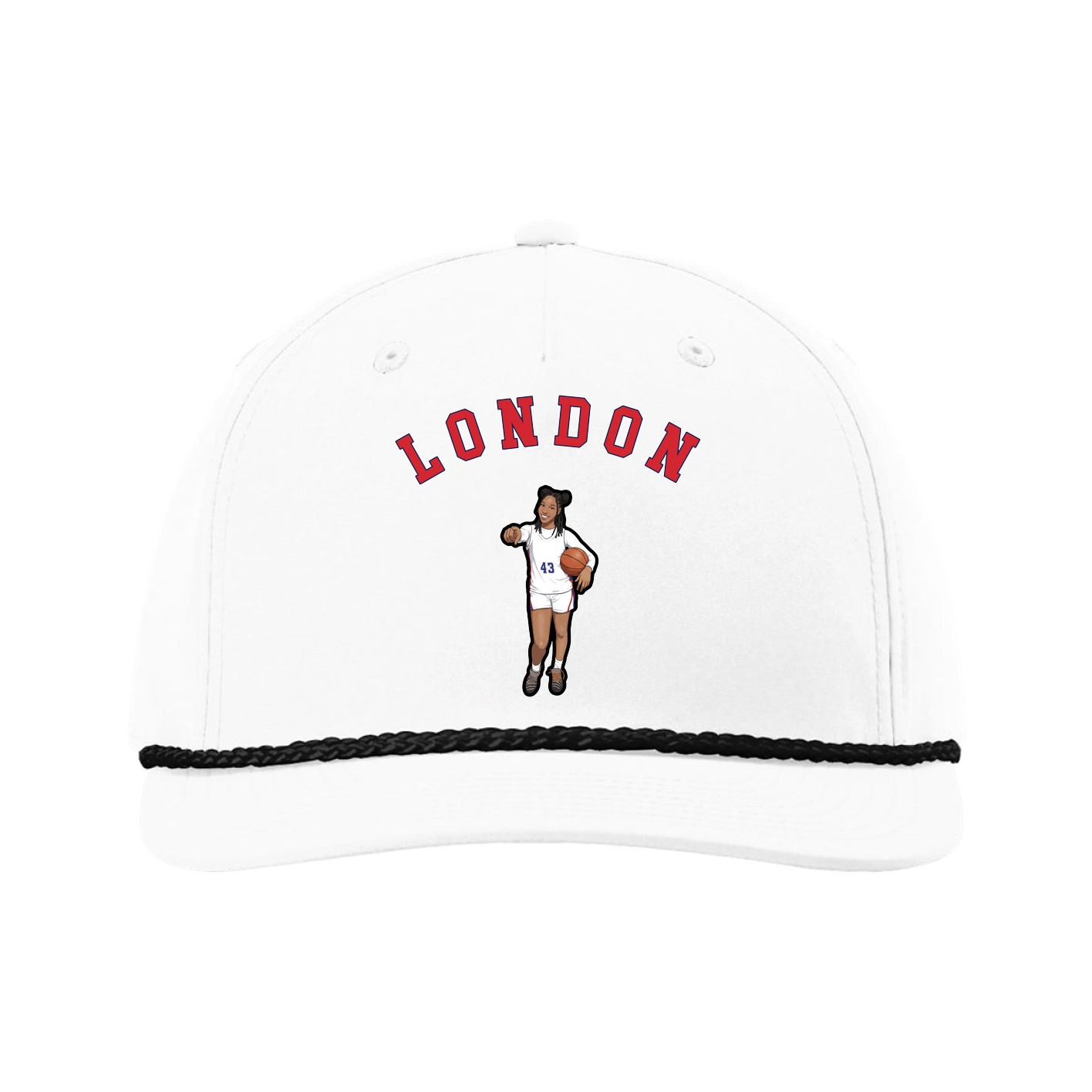 Five-Panel Classic Rope Cap — Shirsey Arch in White