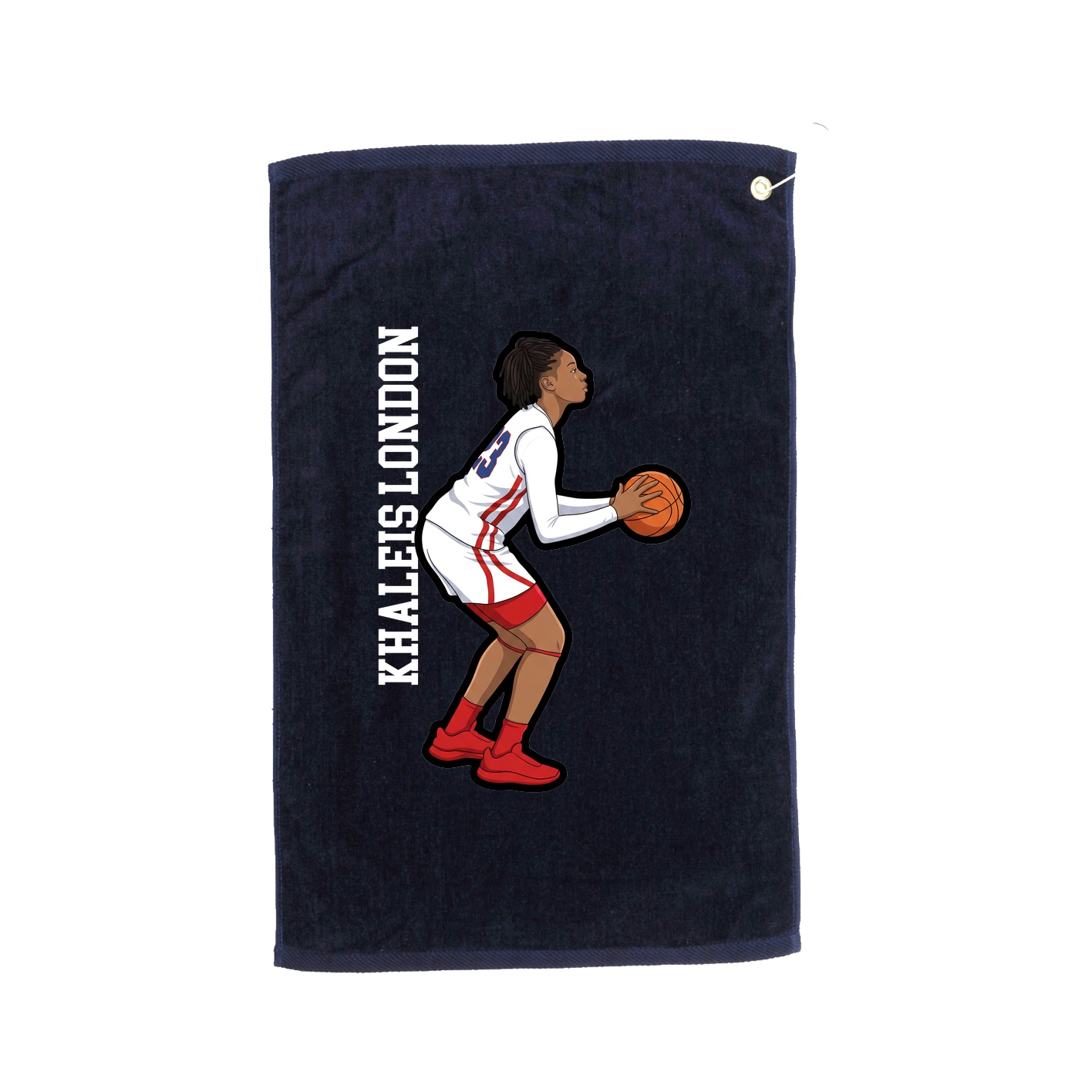 Golf Towel — Name Vertical in Navy