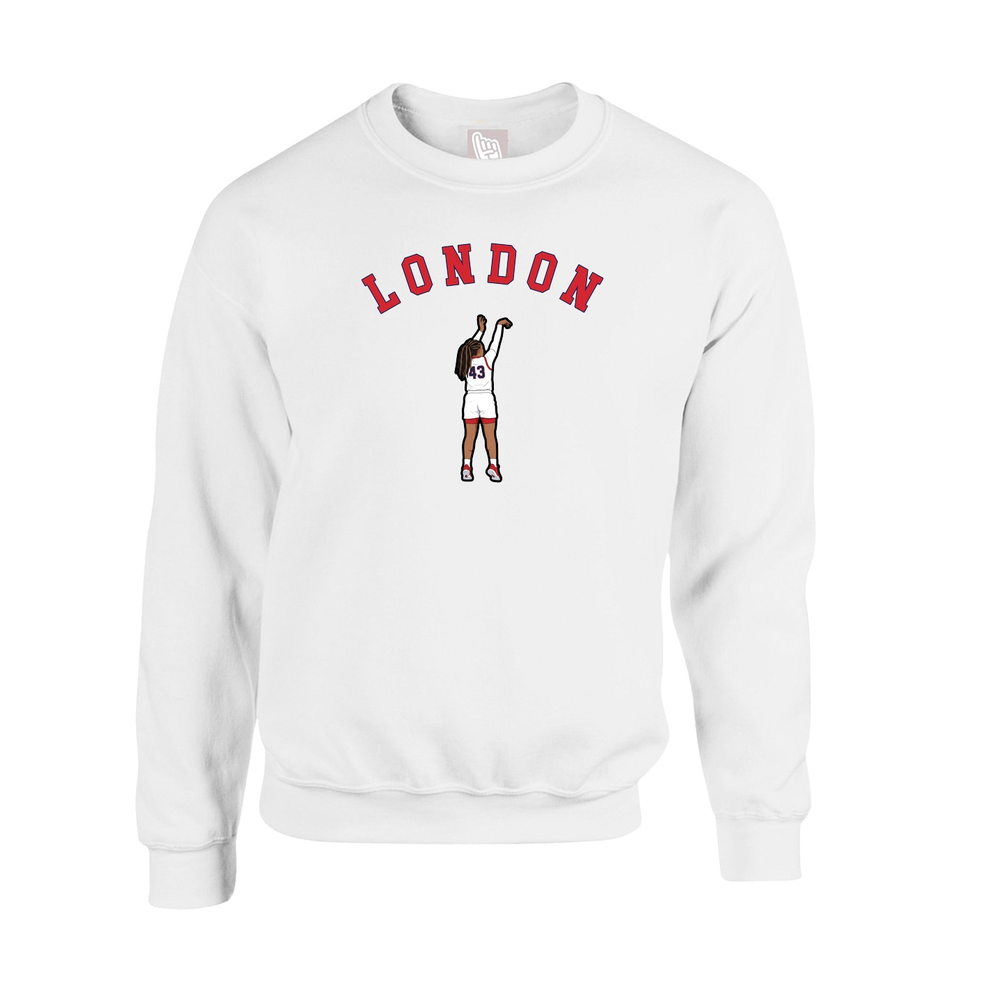 Fleece Crew — Shirsey Arch in White
