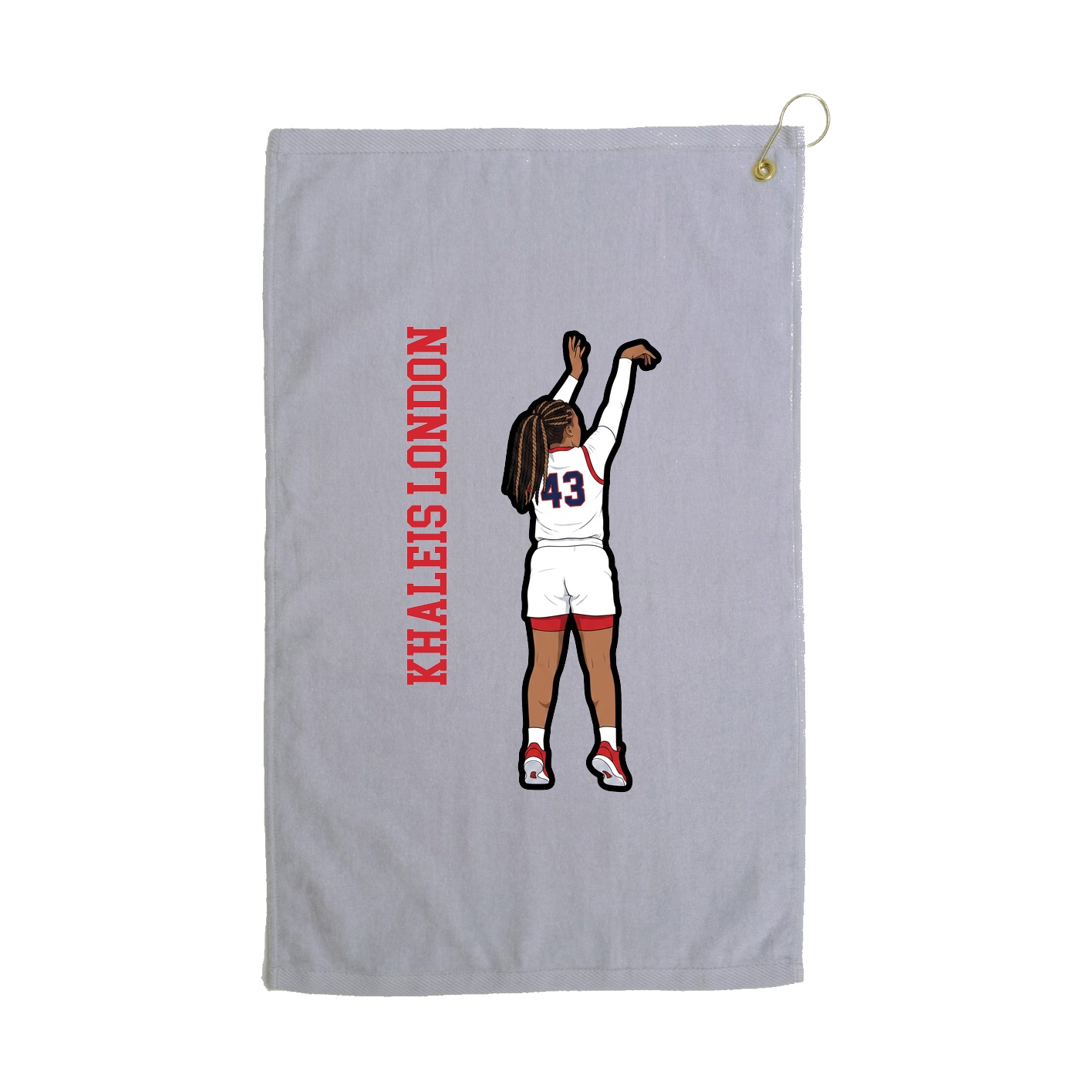 Golf Towel — Name Vertical in Grey