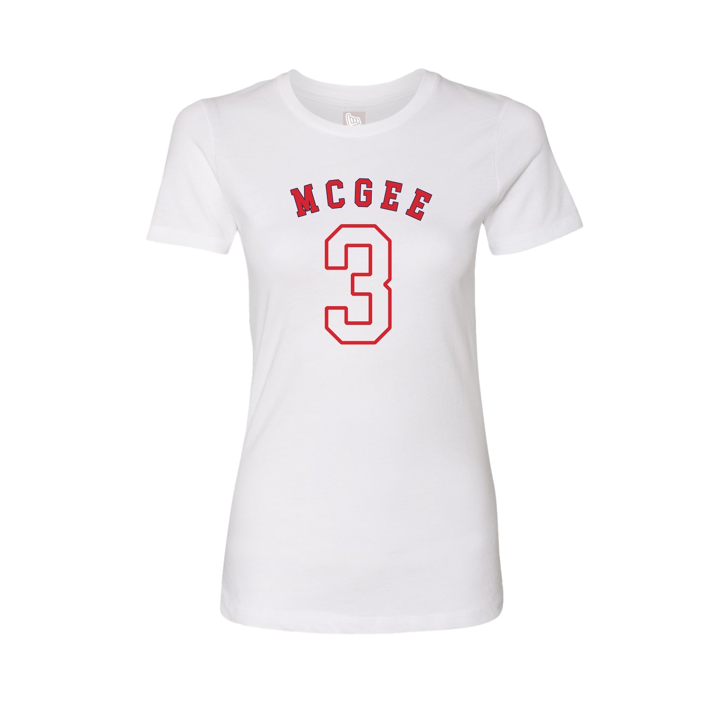 Fitted Women's Tee — Shirsey Arch in White