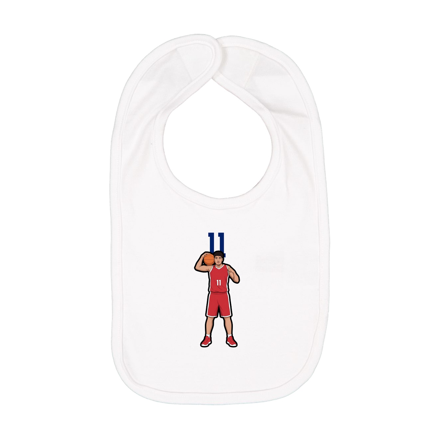 Infant Bib — Number Top in White