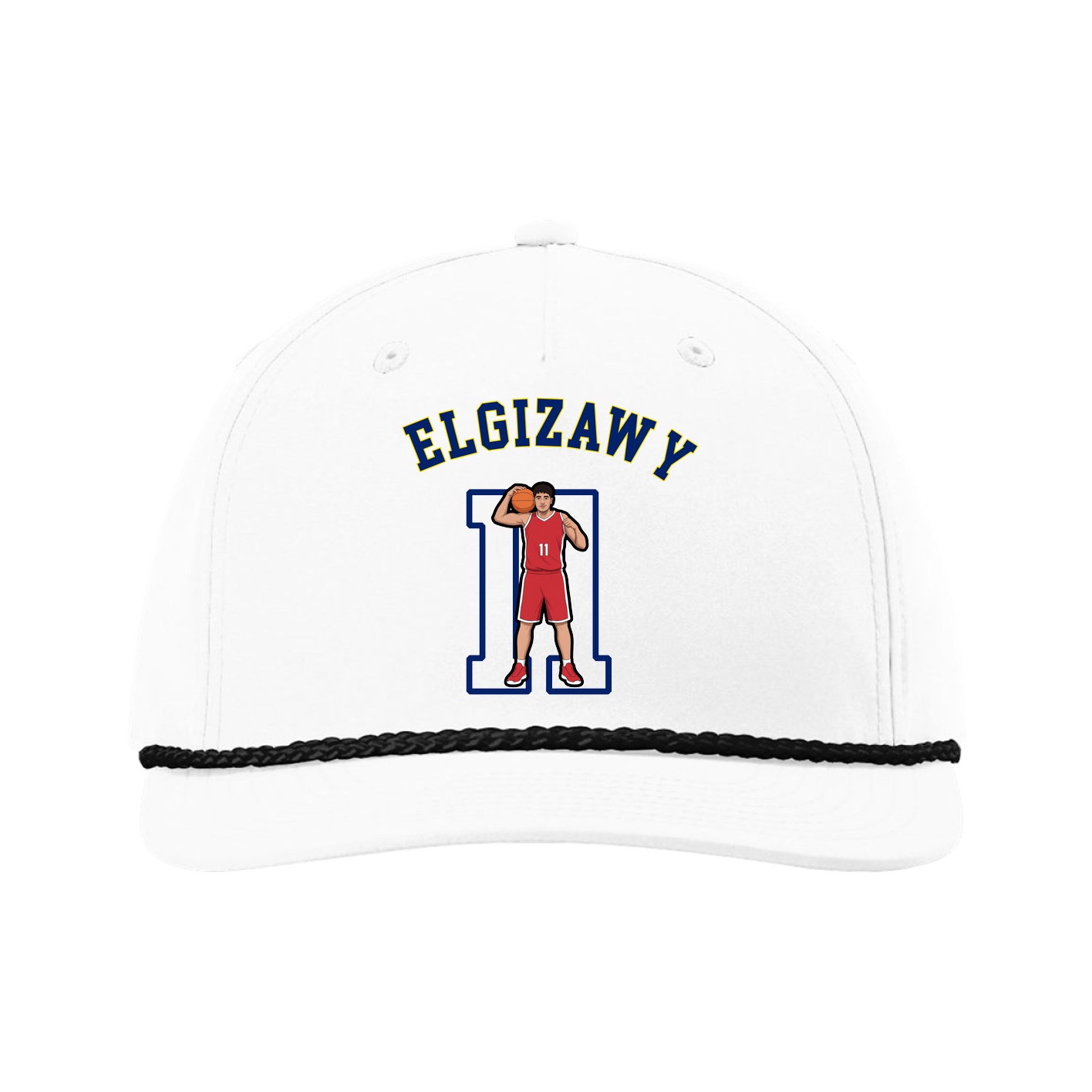 Five-Panel Classic Rope Cap — Shirsey Arch in White