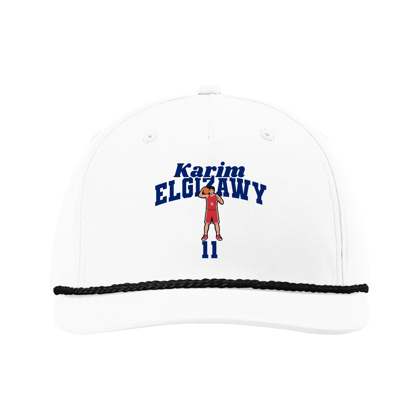 Five-Panel Classic Rope Cap — Signature Arch in White