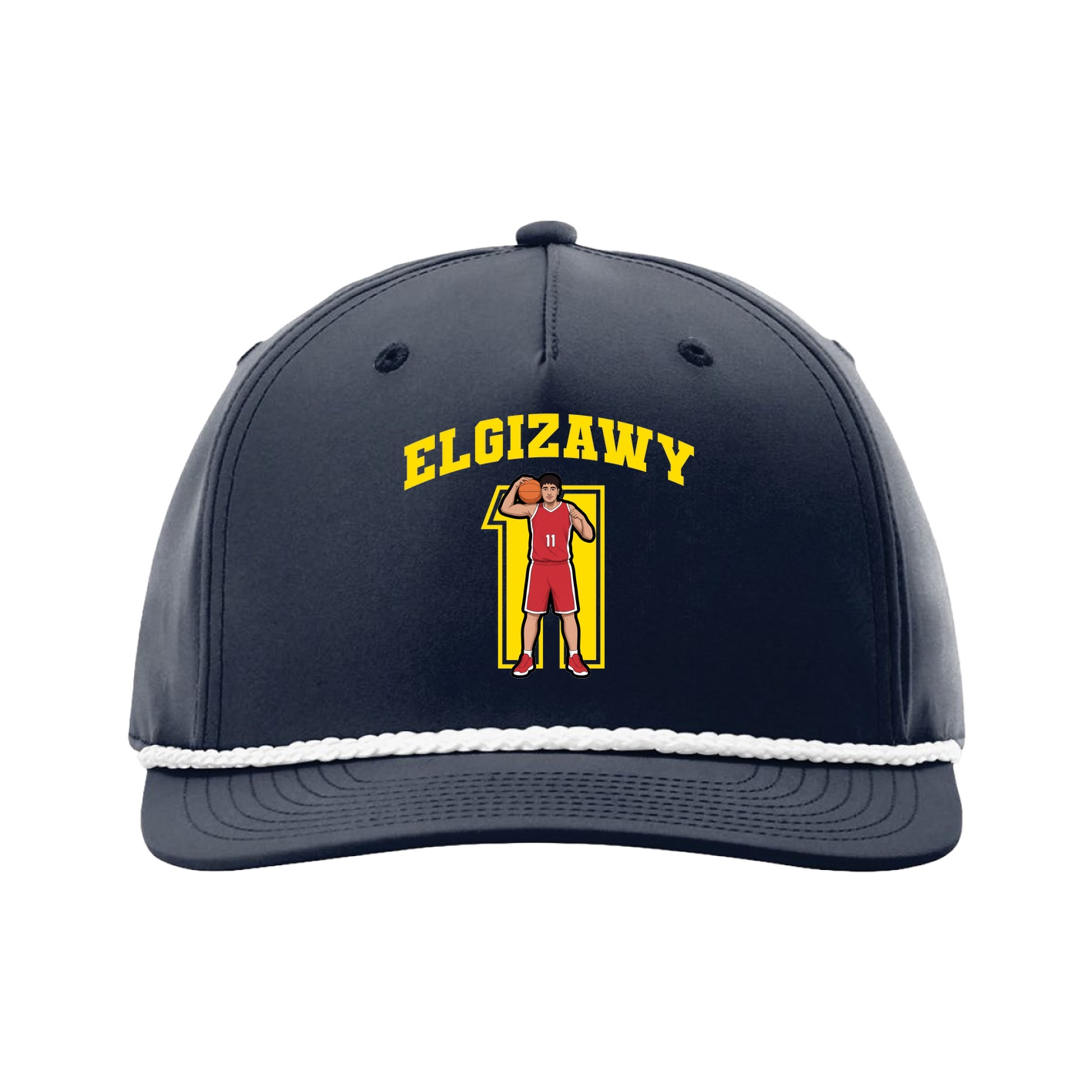 Five-Panel Classic Rope Cap — Number in Navy