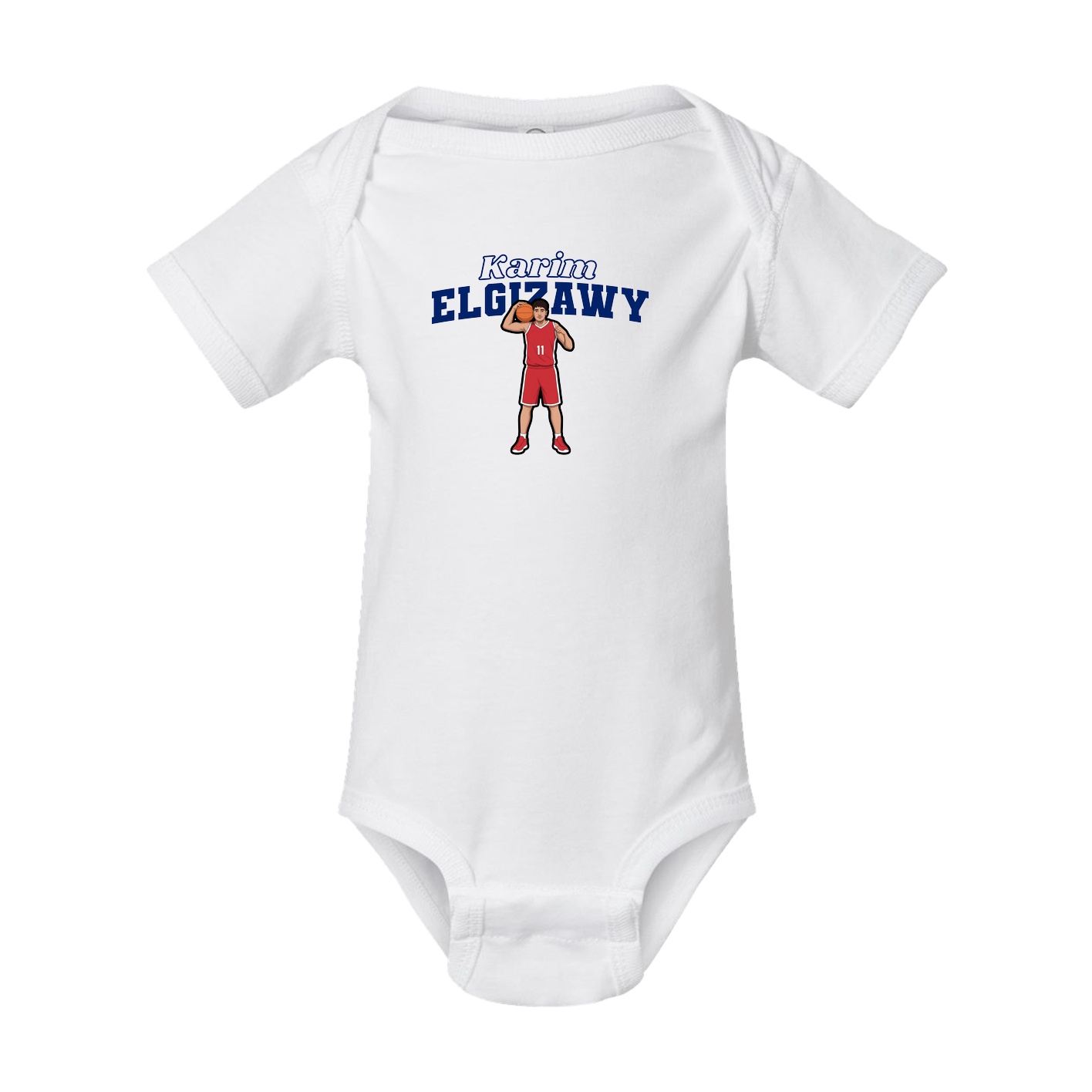 Baby Onesie — Name Arch in White