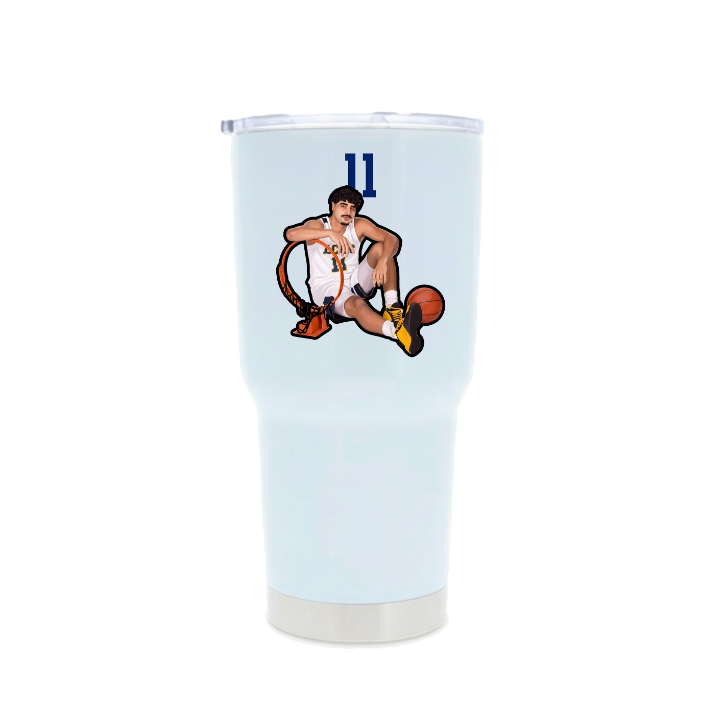 30oz Stainless Steel Tumbler — Number Top in White