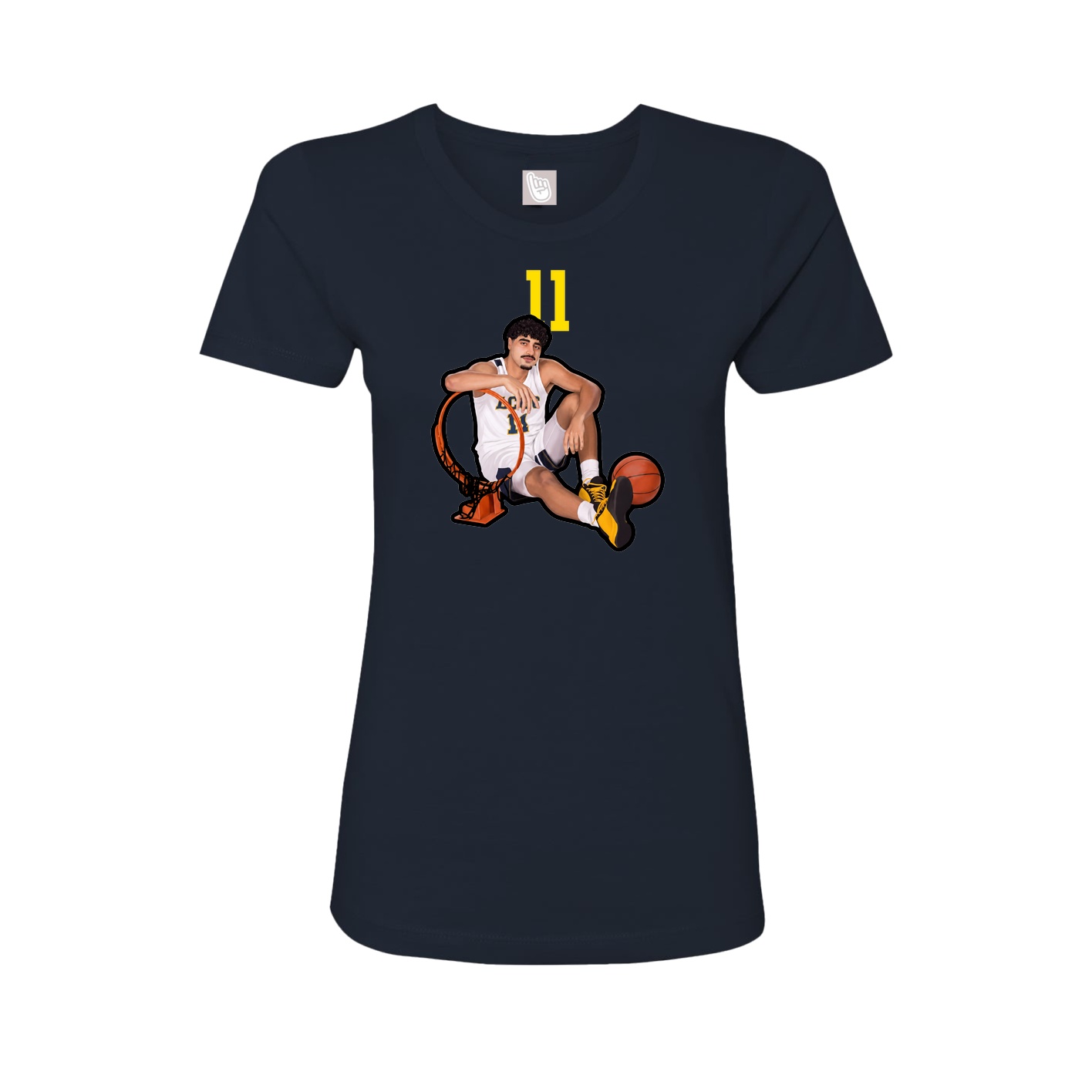 Fitted Women's Tee — Number Top in Navy