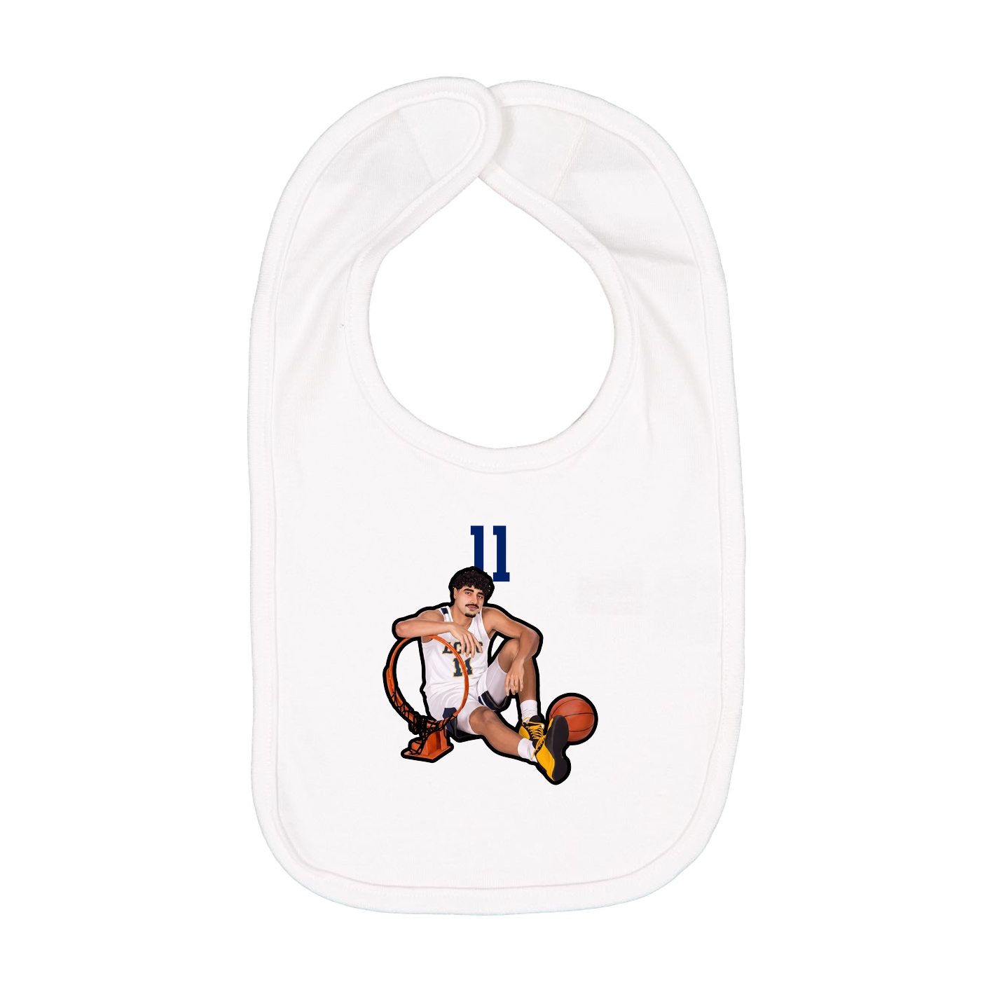 Infant Bib — Number Top in White