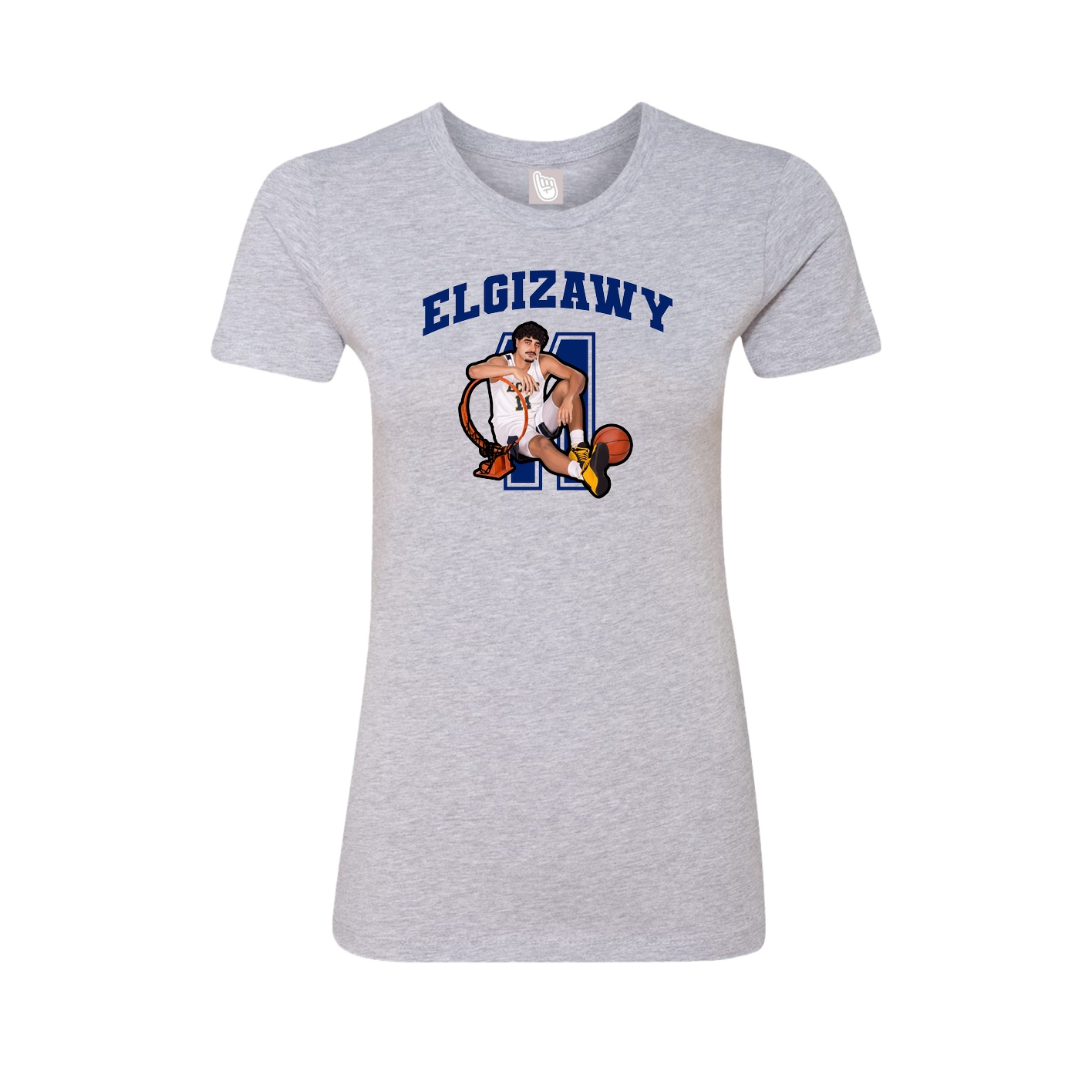 Fitted Women's Tee — Number in Grey