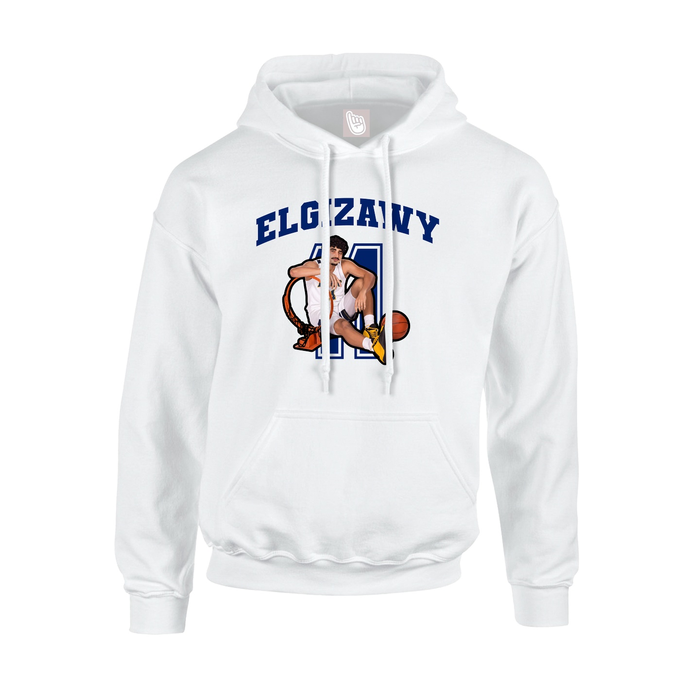 Youth Hoodie — Number in White
