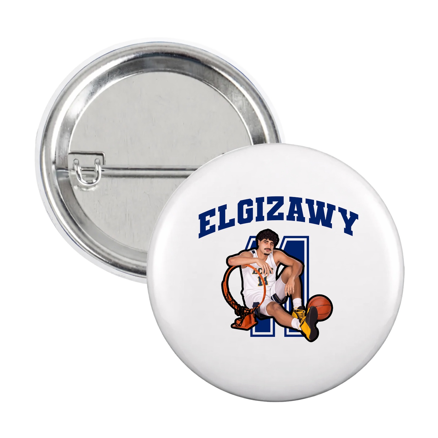 Game Day Button — Number in White