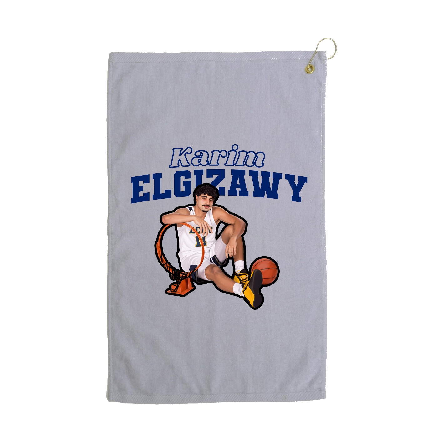 Golf Towel — Name Arch in Grey