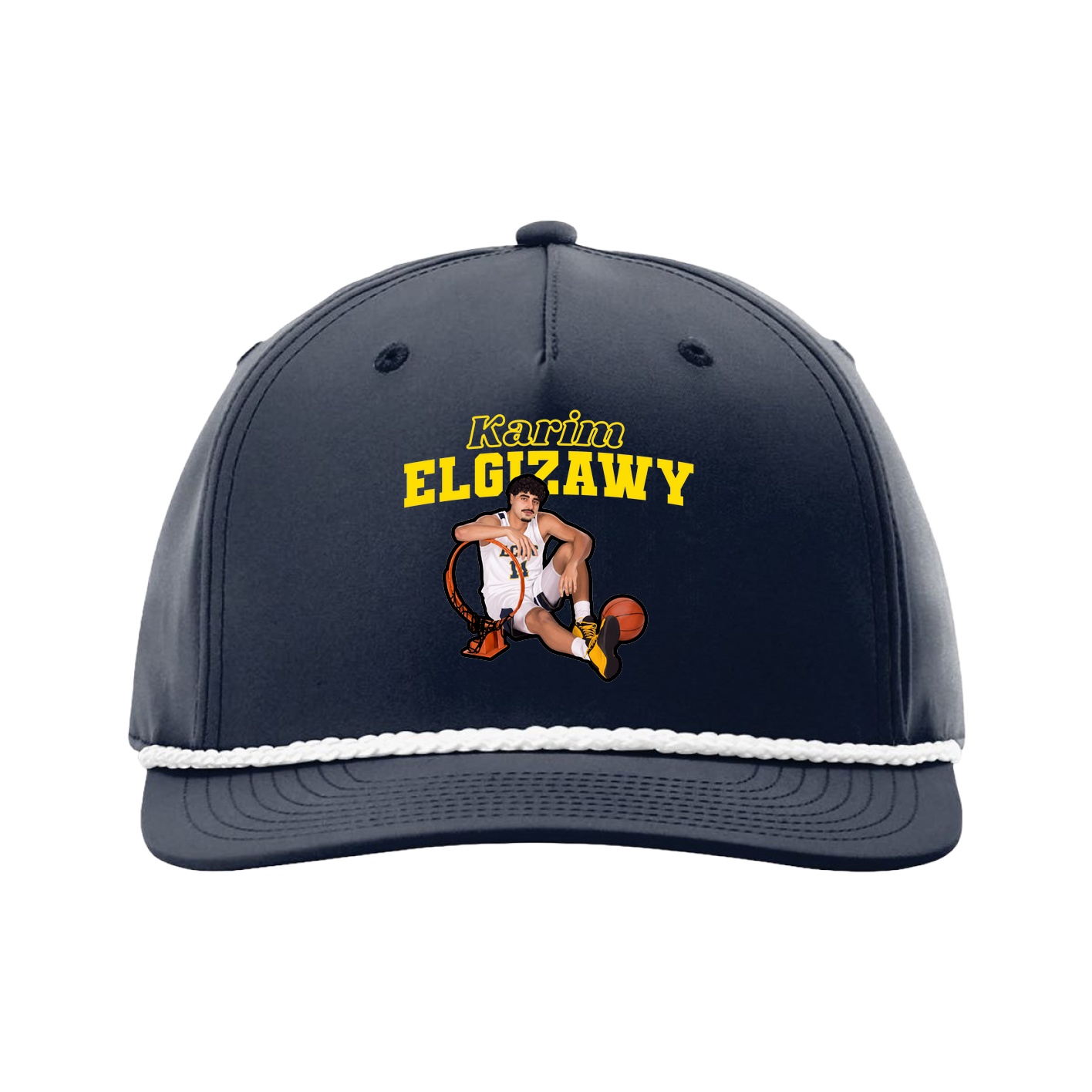 Five-Panel Classic Rope Cap — Name Arch in Navy