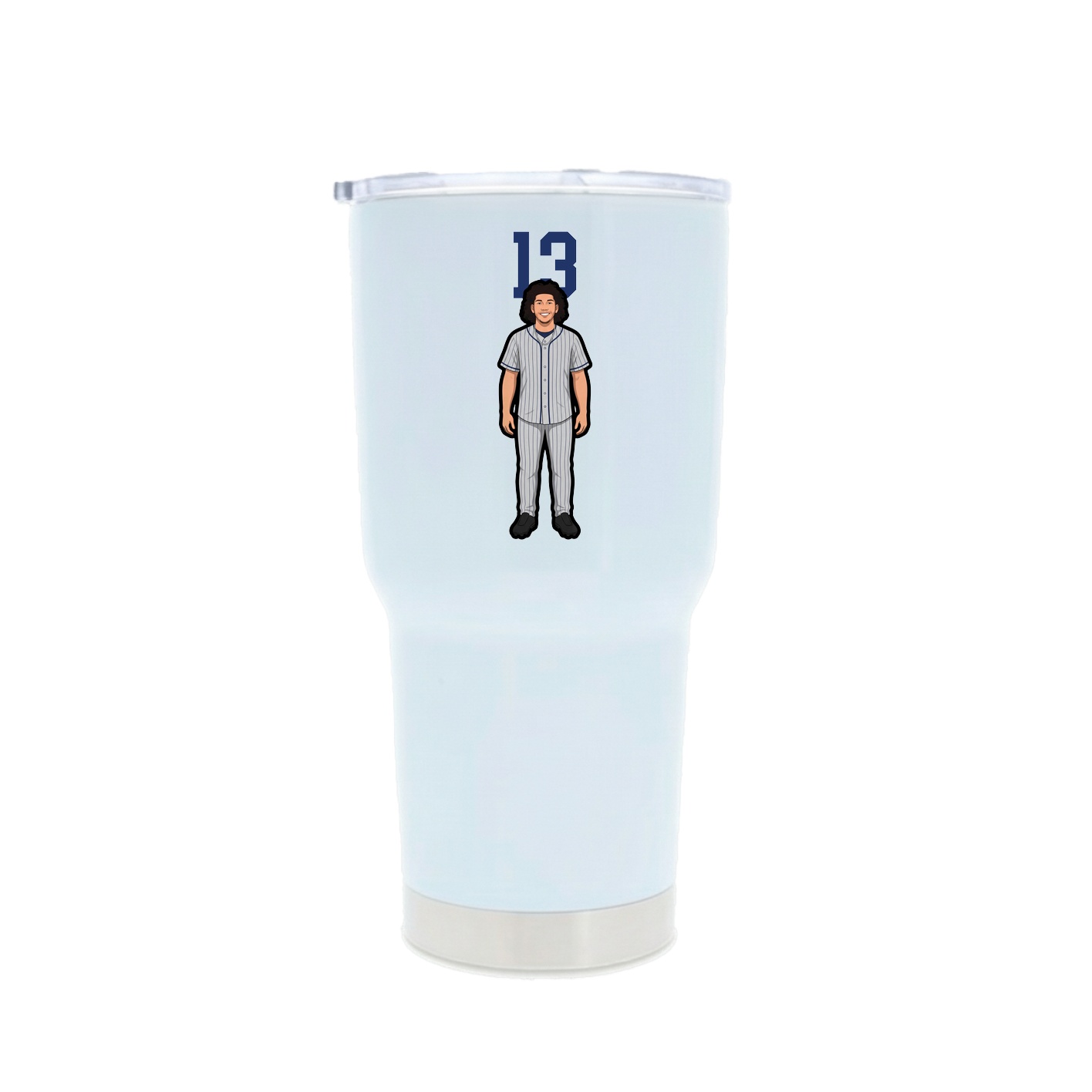 30oz Stainless Steel Tumbler — Number Top in White