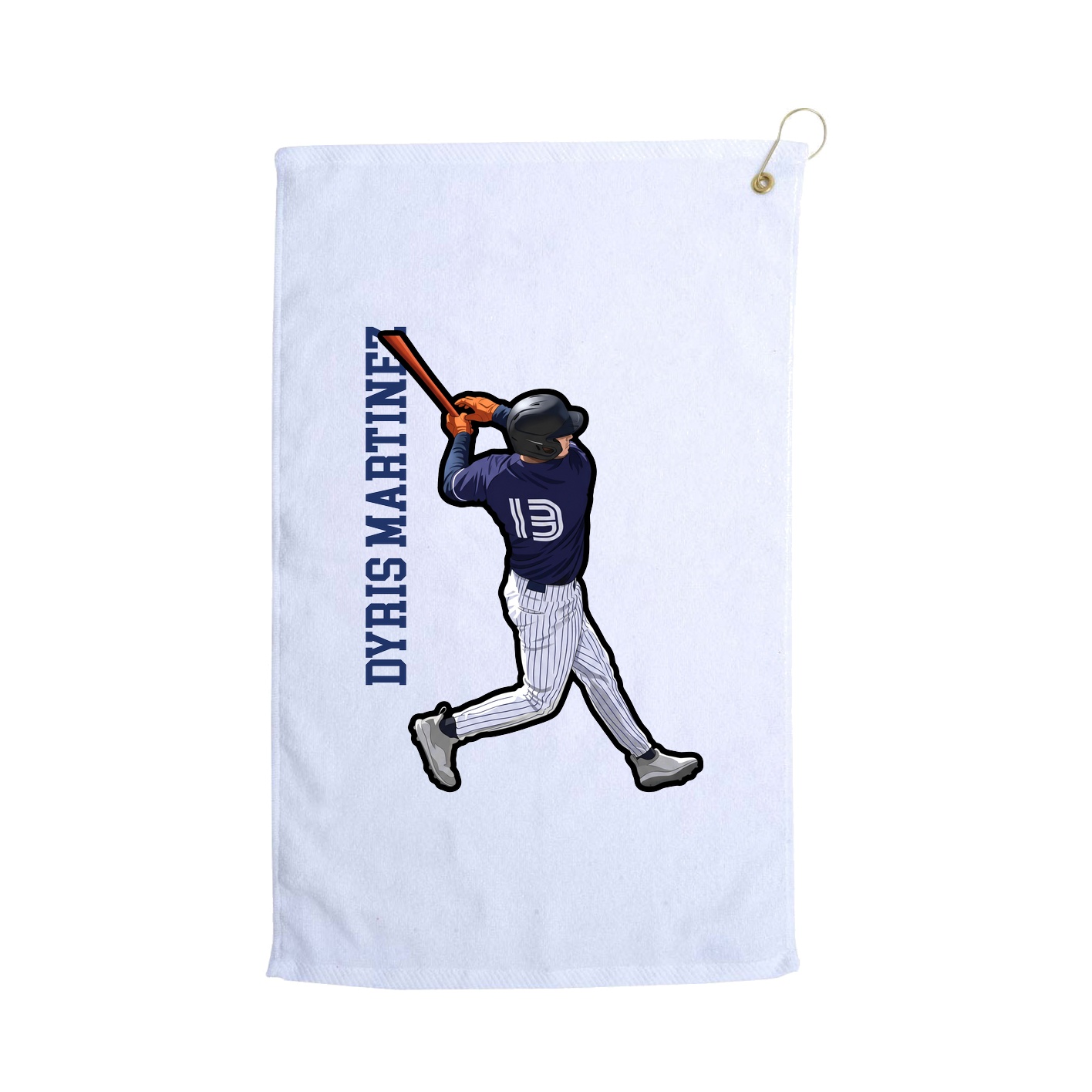 Golf Towel — Name Vertical in White
