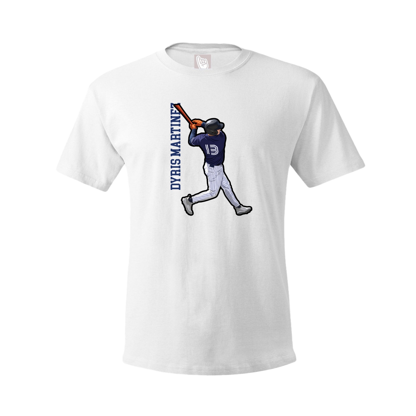 Tee — Name Vertical in White