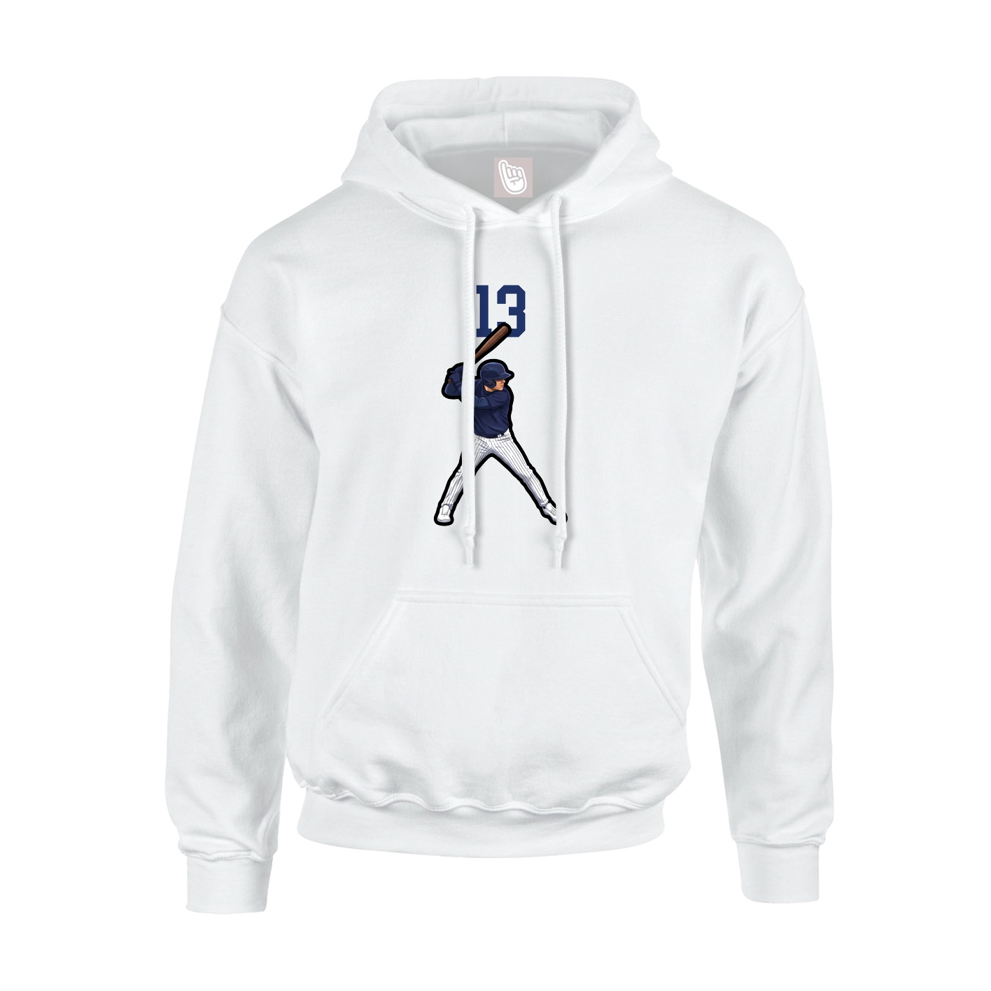 Youth Hoodie — Number Top in White