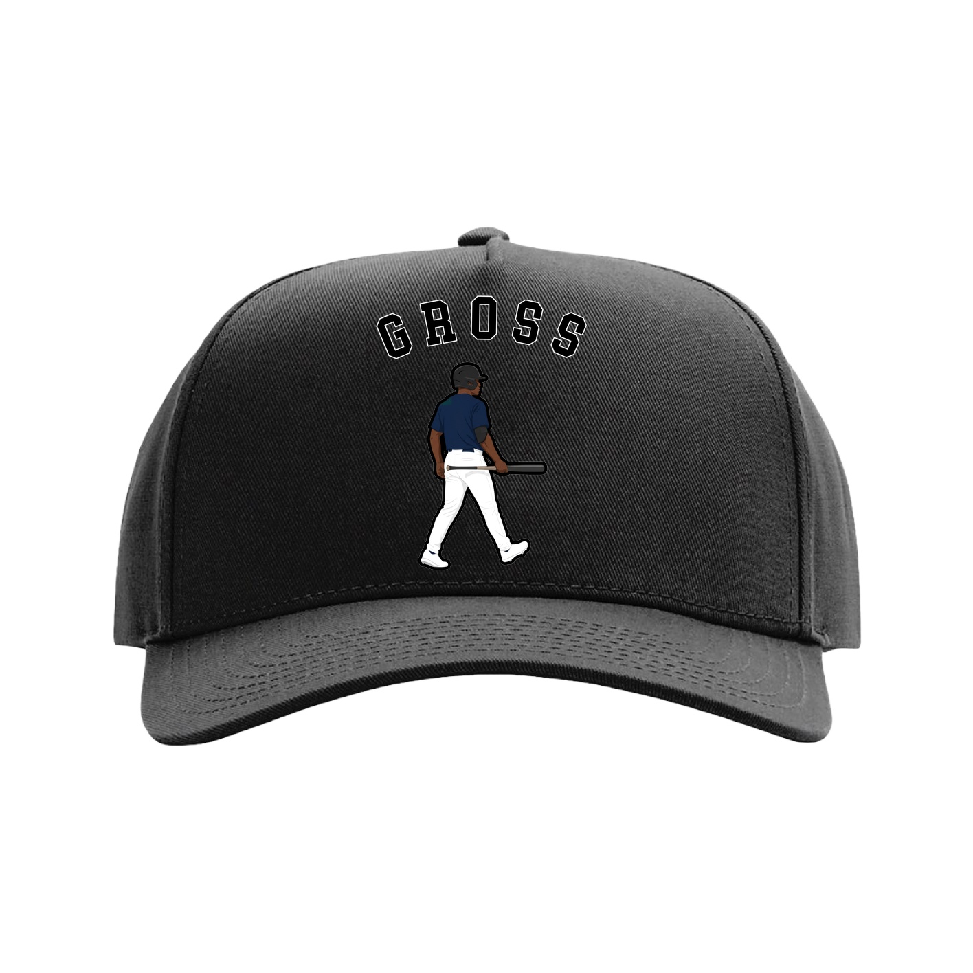 Full Fabric Five-Panel Champ Cap — Shirsey Arch in Black
