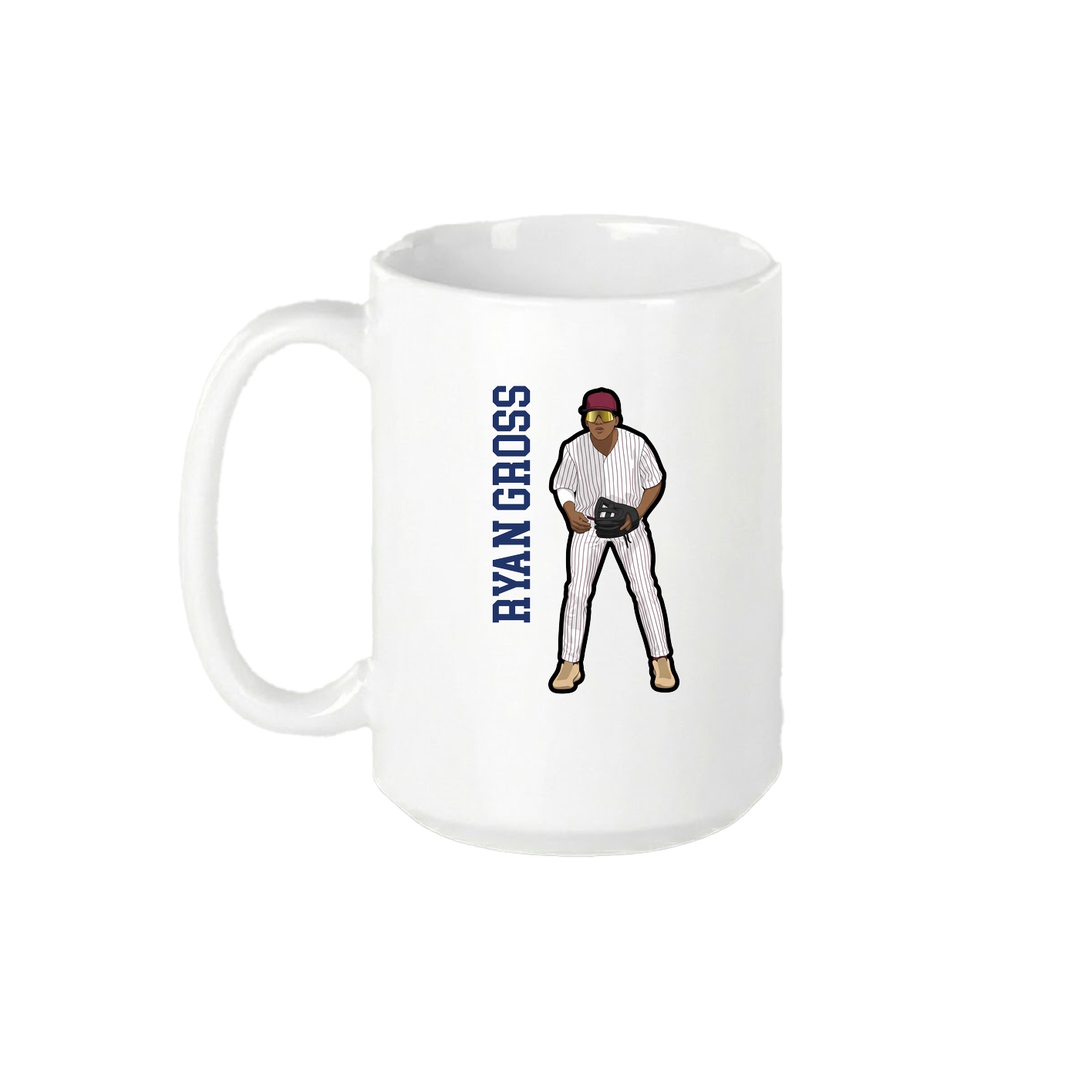 15oz Coffee Mug — Name Vertical in White