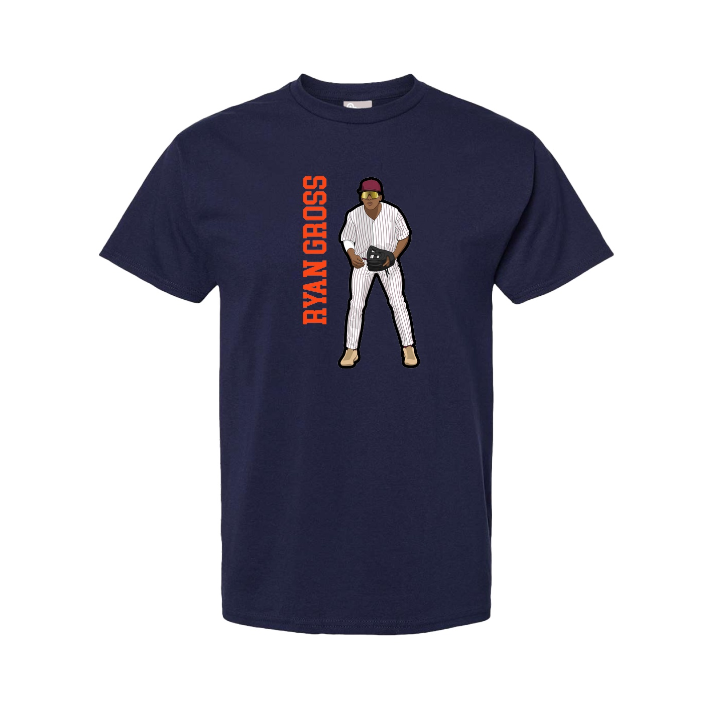 Tee — Name Vertical in Navy