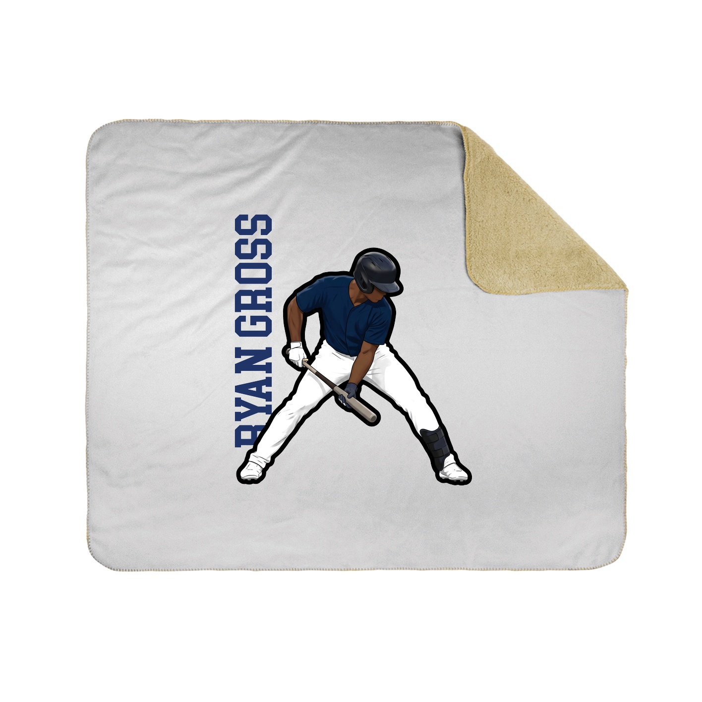 Throw Blanket — Name Vertical in White