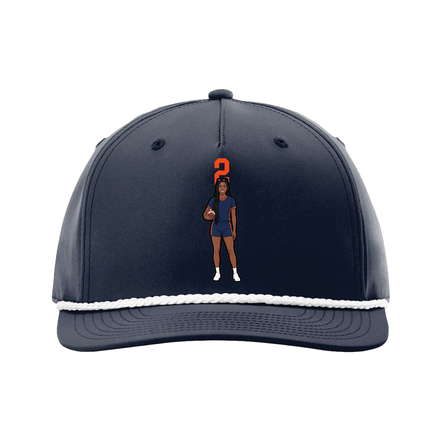 Five-Panel Classic Rope Cap — Number Top in Navy