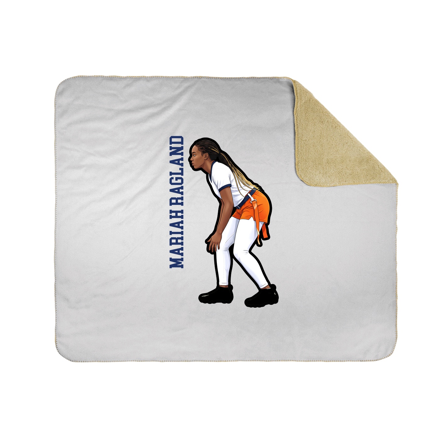 Throw Blanket — Name Vertical in White