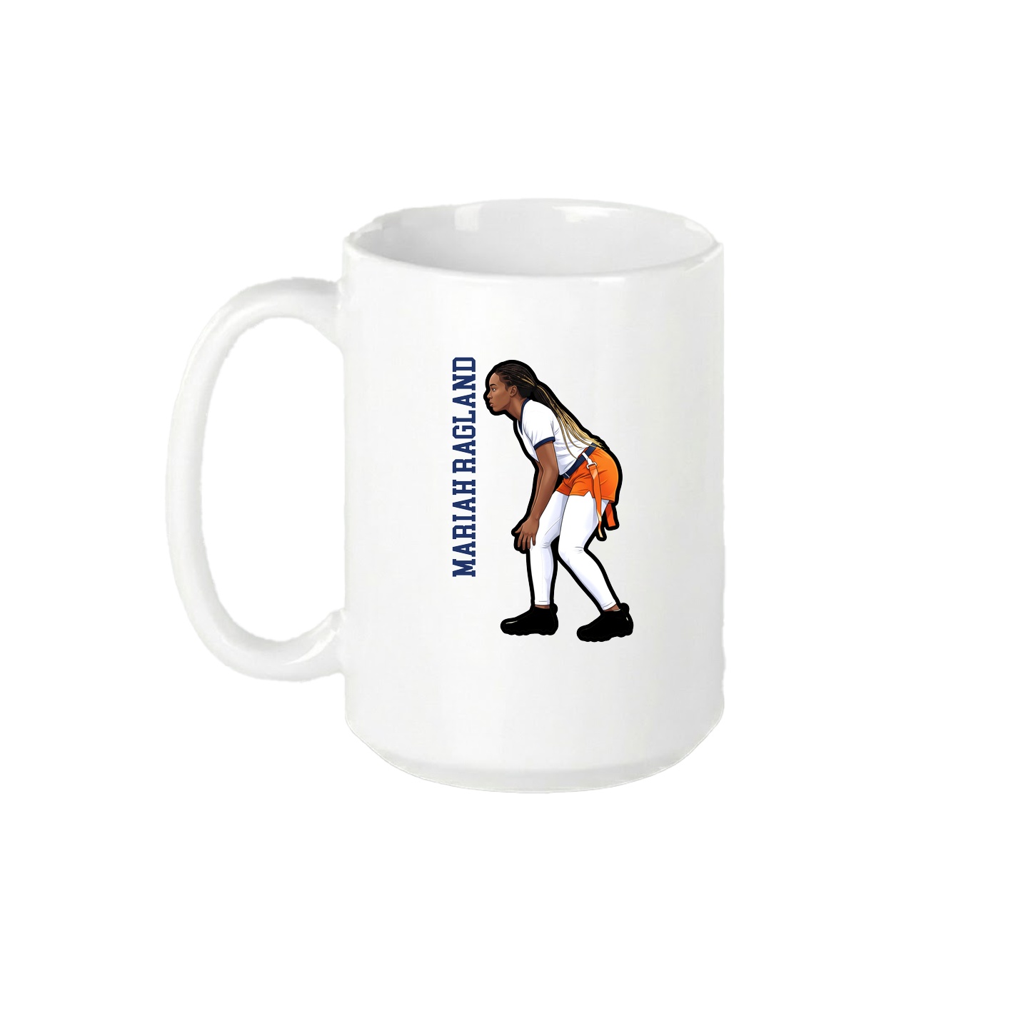 15oz Coffee Mug — Name Vertical in White