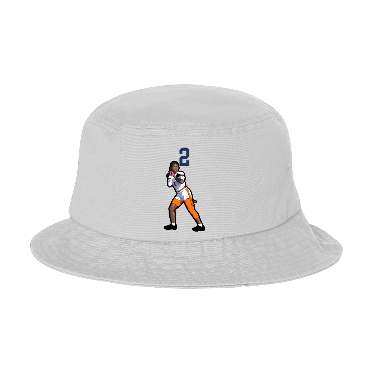 Bucket Cap — Number Top in White