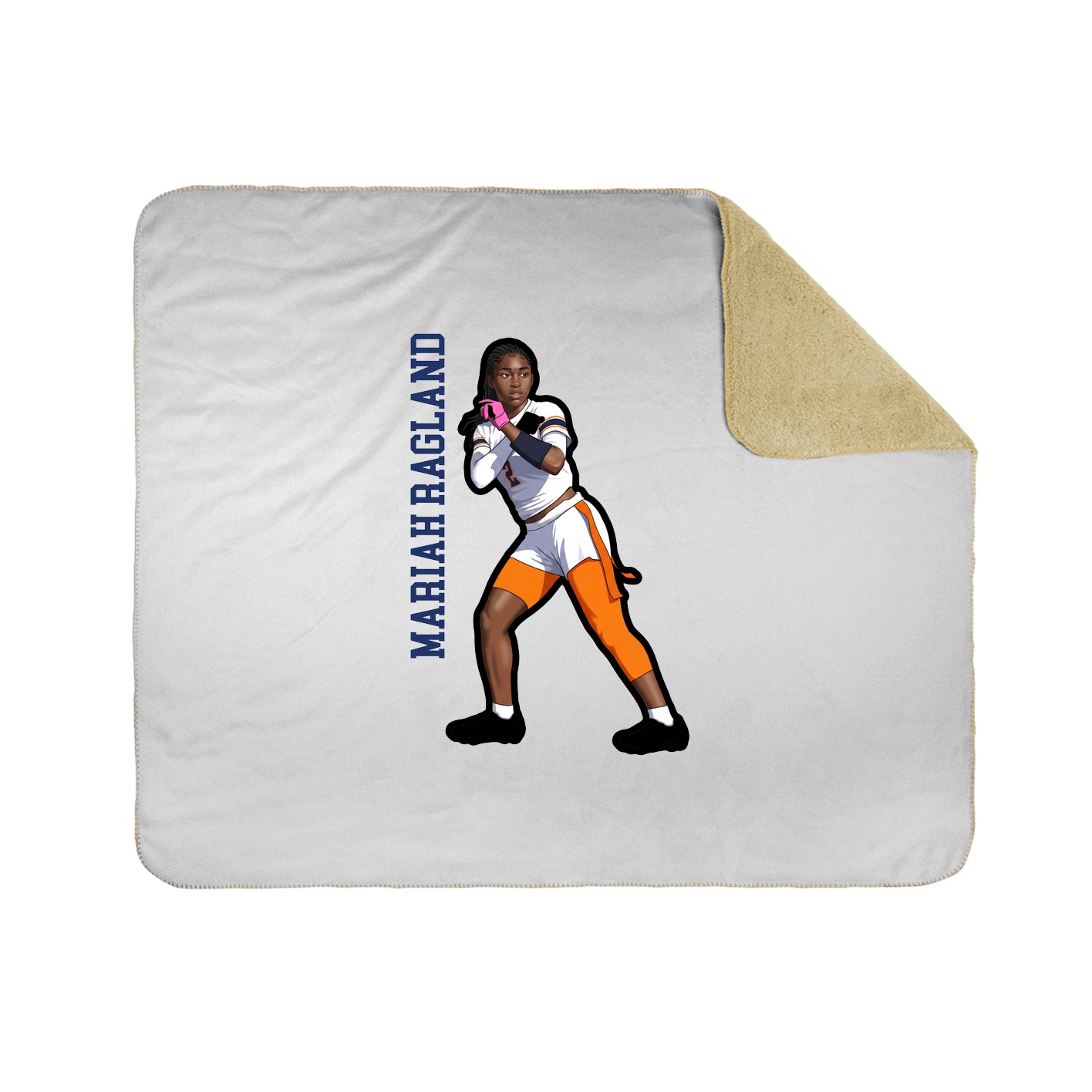 Throw Blanket — Name Vertical in White