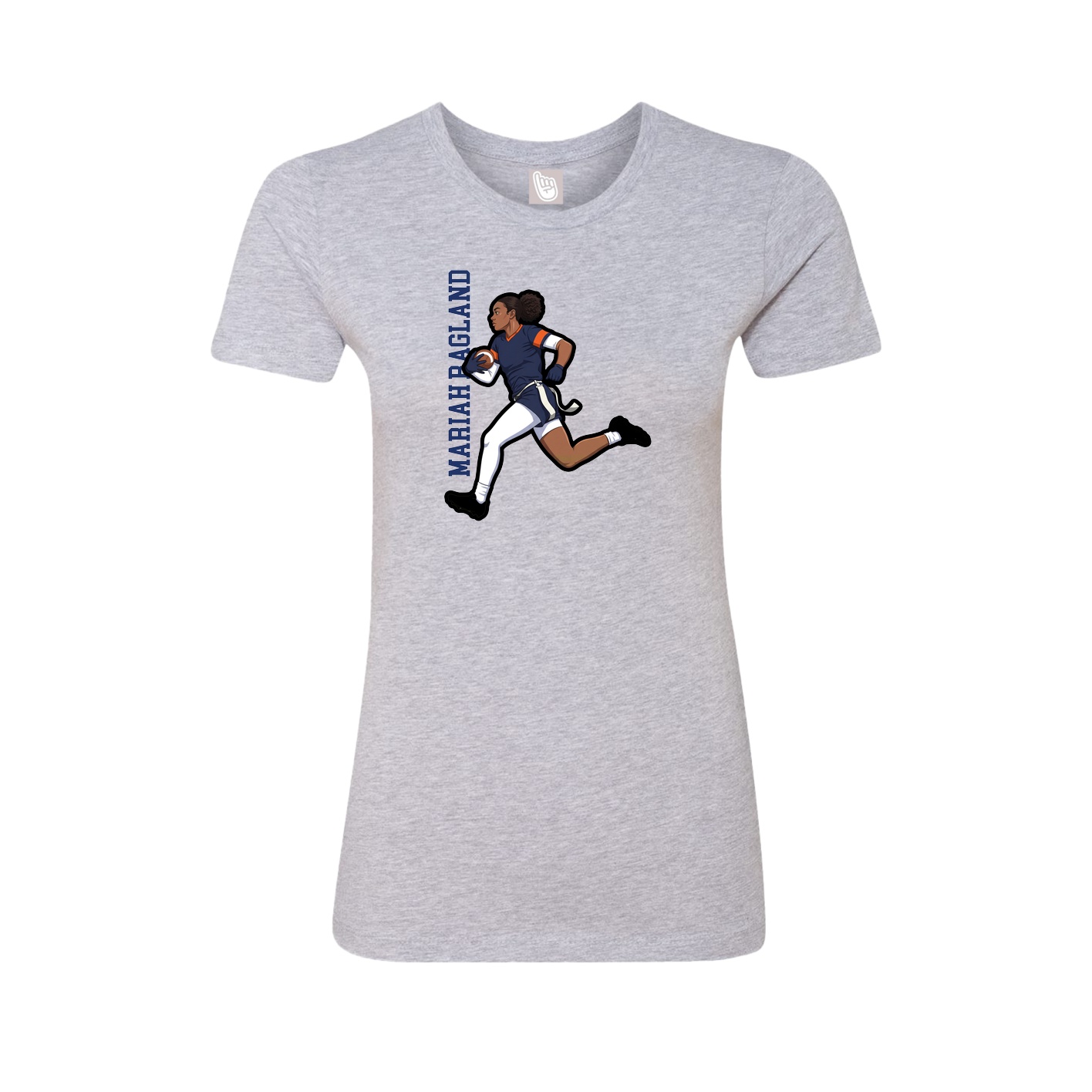 Fitted Women's Tee — Name Vertical in Grey