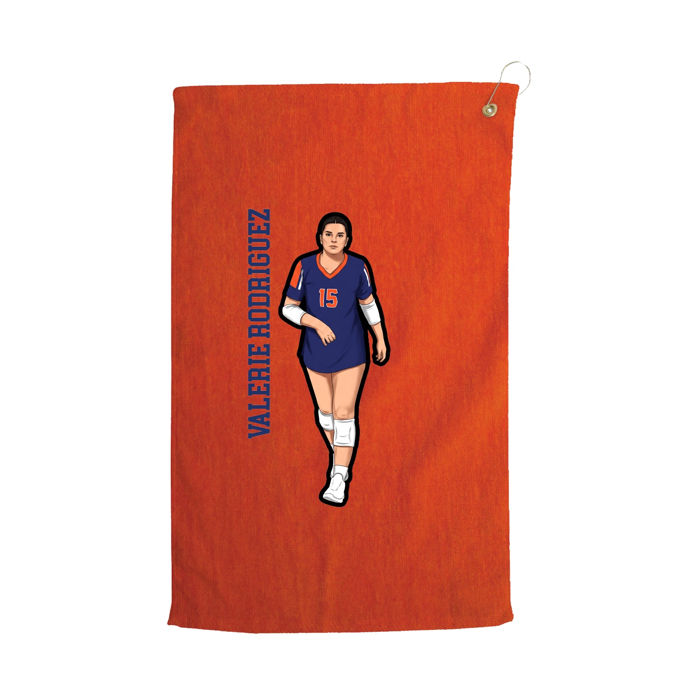 Golf Towel — Name Vertical in Orange