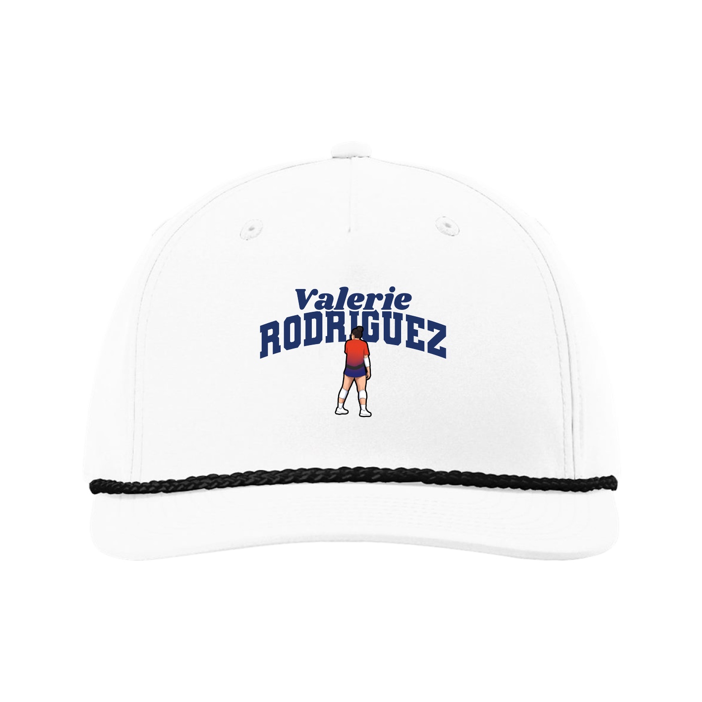 Five-Panel Classic Rope Cap — Signature Arch in White