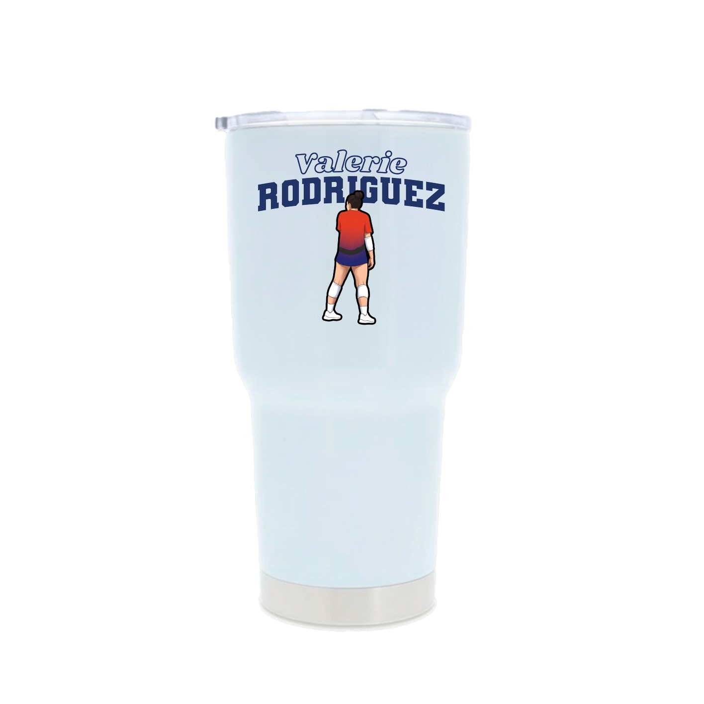 30oz Stainless Steel Tumbler — Name Arch in White