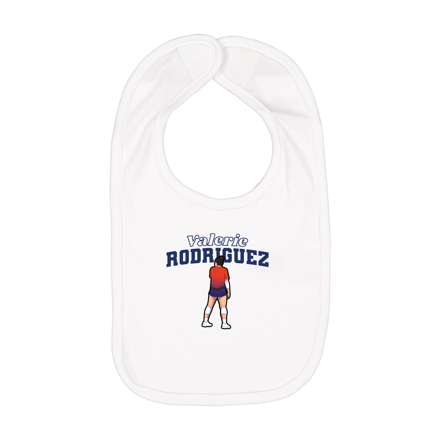 Infant Bib — Name Arch in White