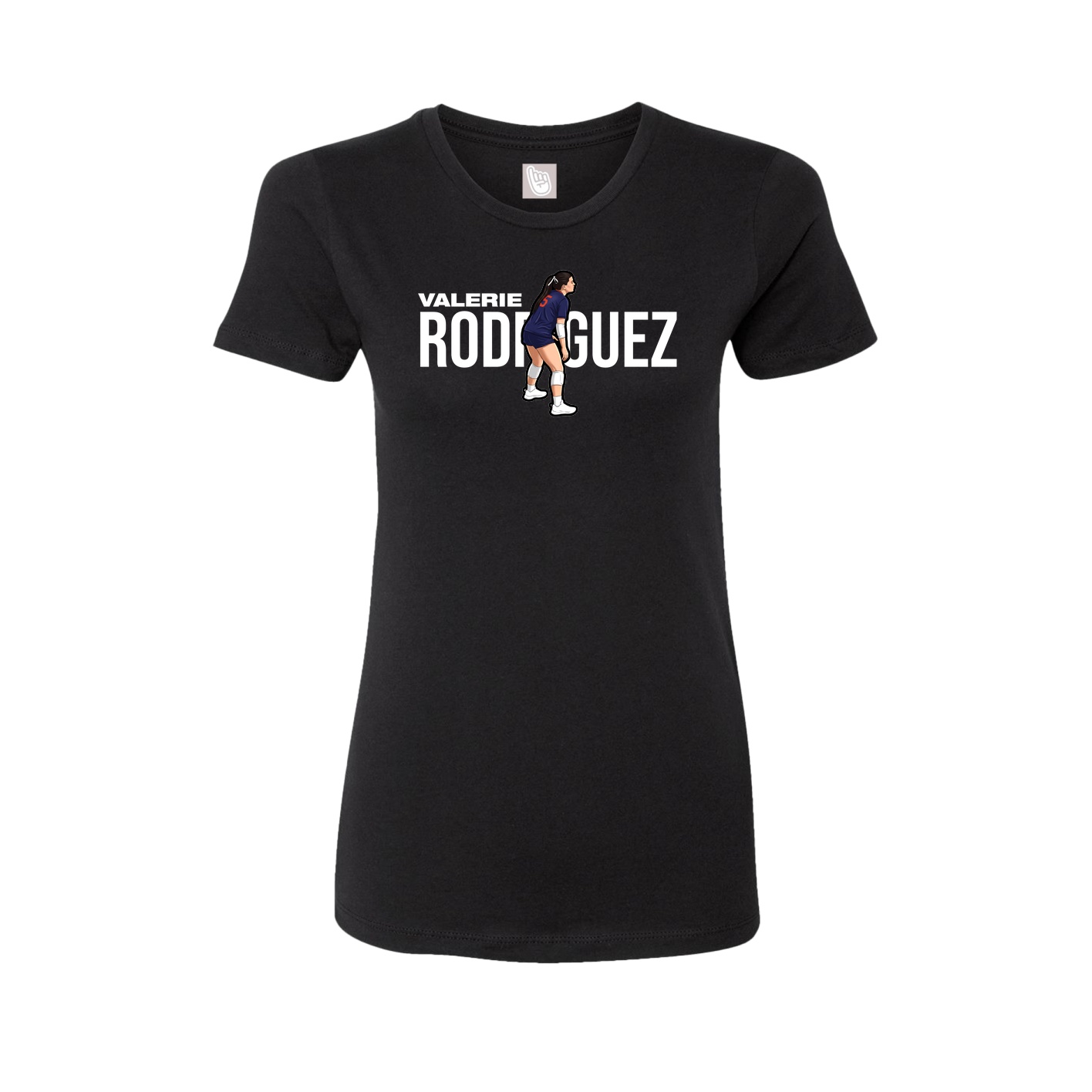 Fitted Women's Tee — Player Name in Black