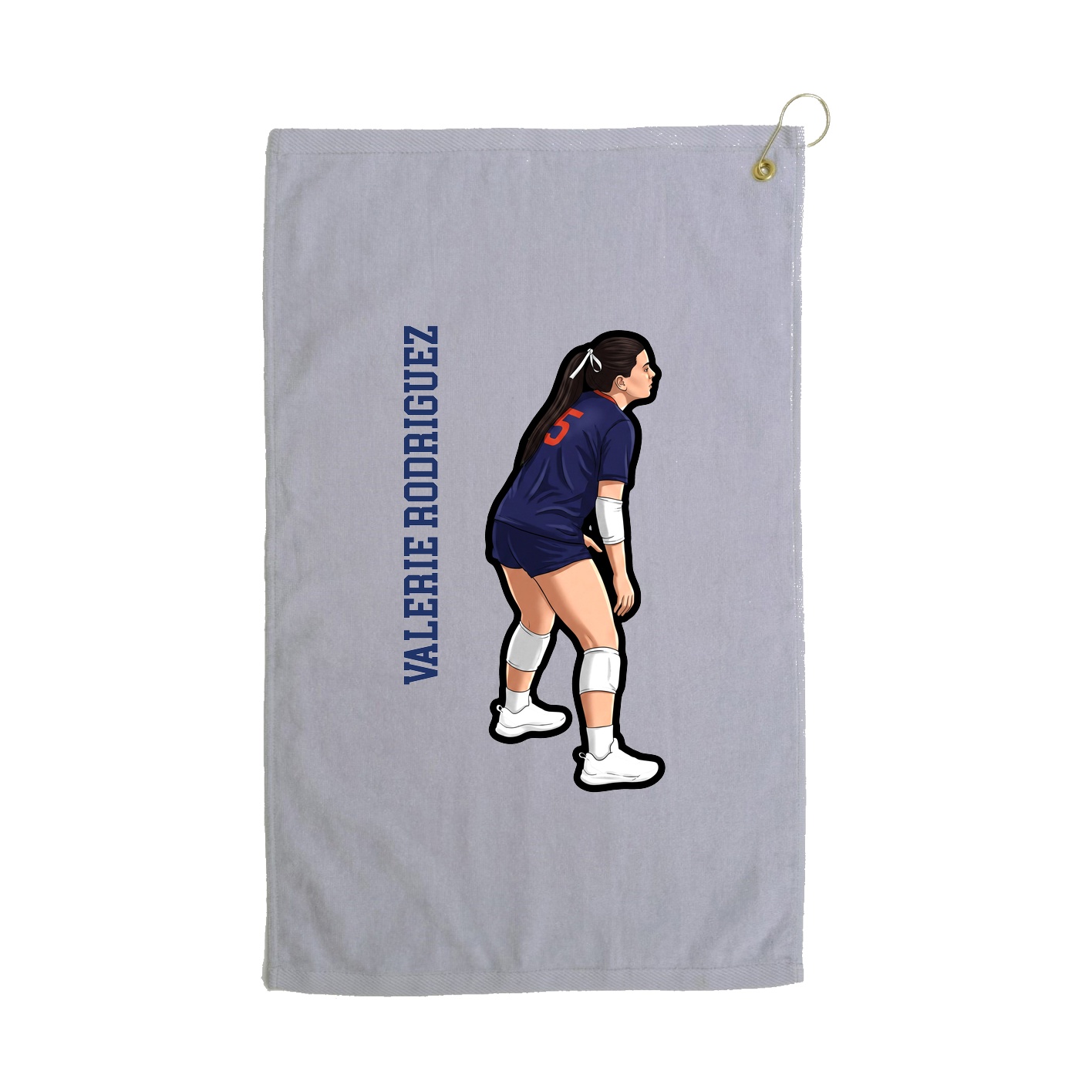 Golf Towel — Name Vertical in Grey