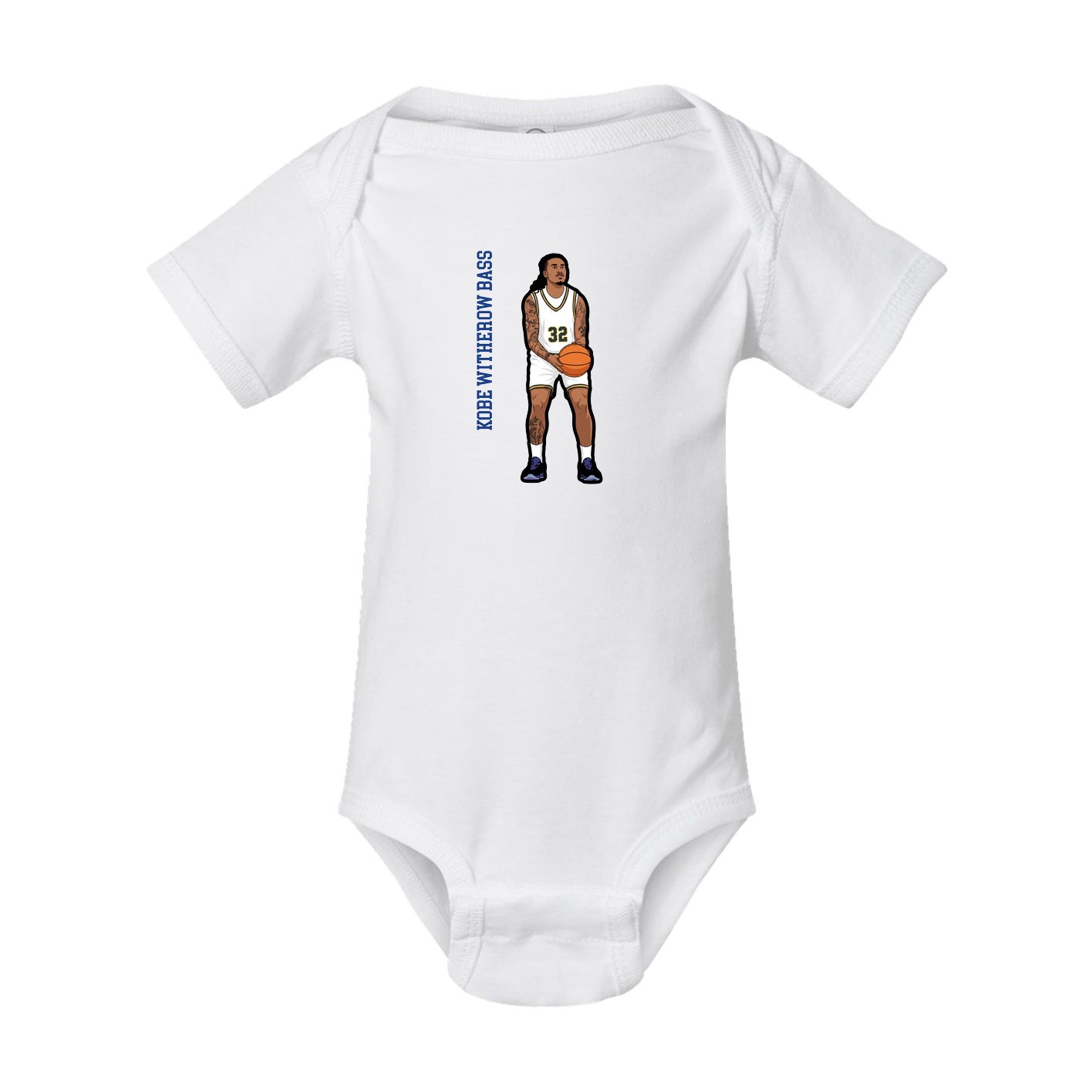 Baby Onesie — Name Vertical in White