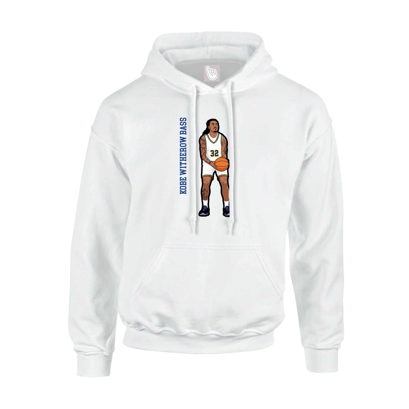 Hoodie — Name Vertical in White