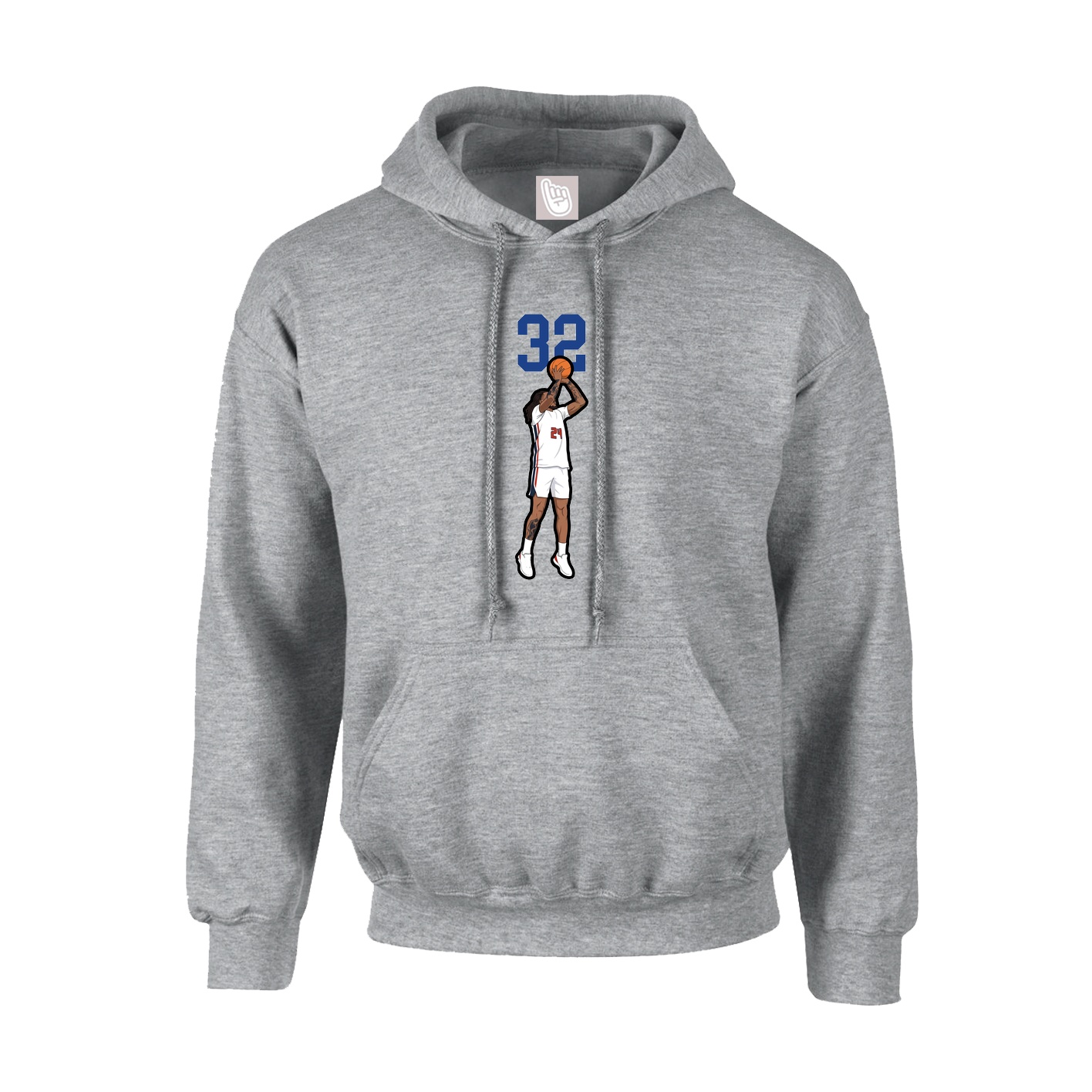 Youth Hoodie — Number Top in Grey
