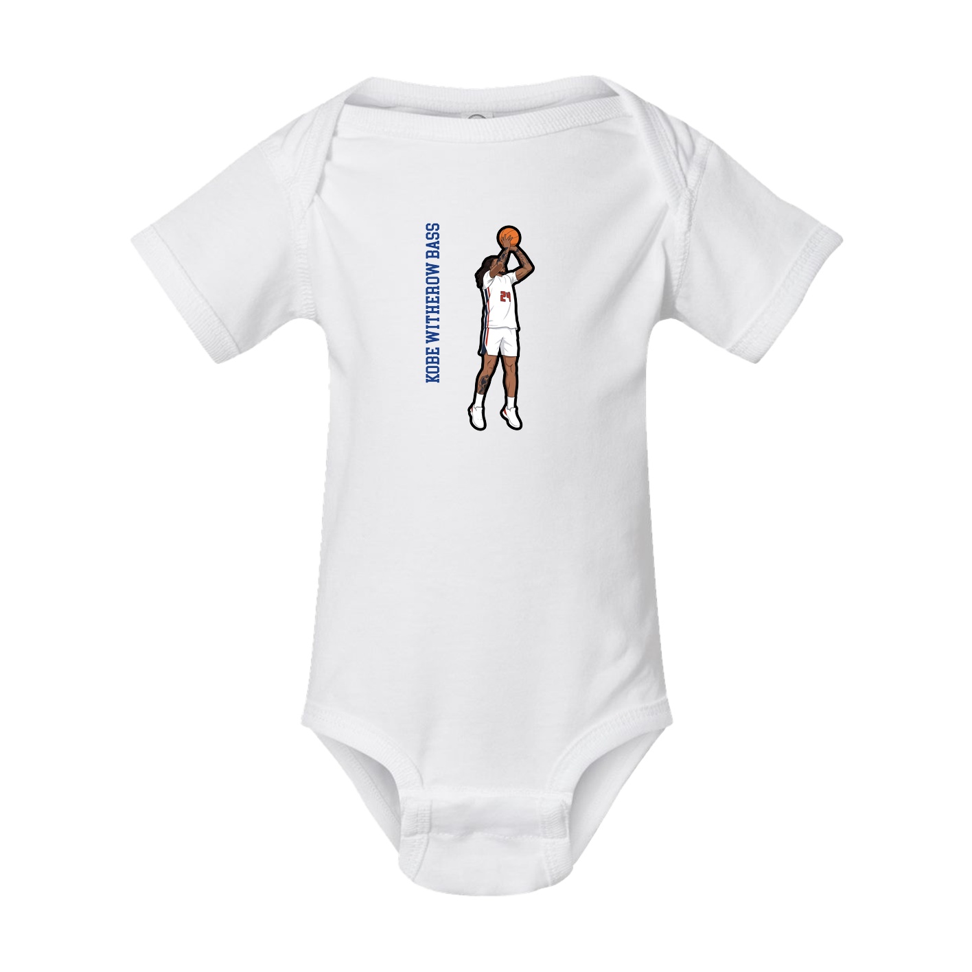 Baby Onesie — Name Vertical in White