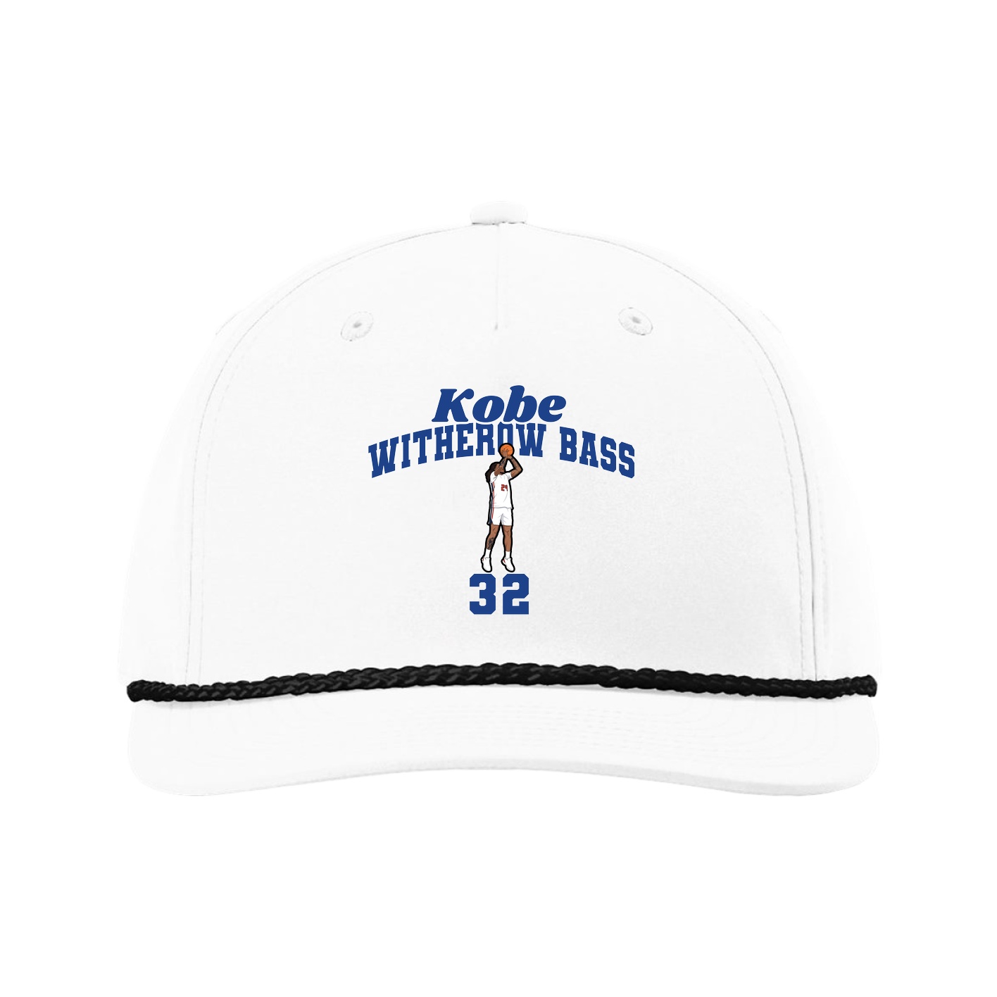 Five-Panel Classic Rope Cap — Signature Arch in White