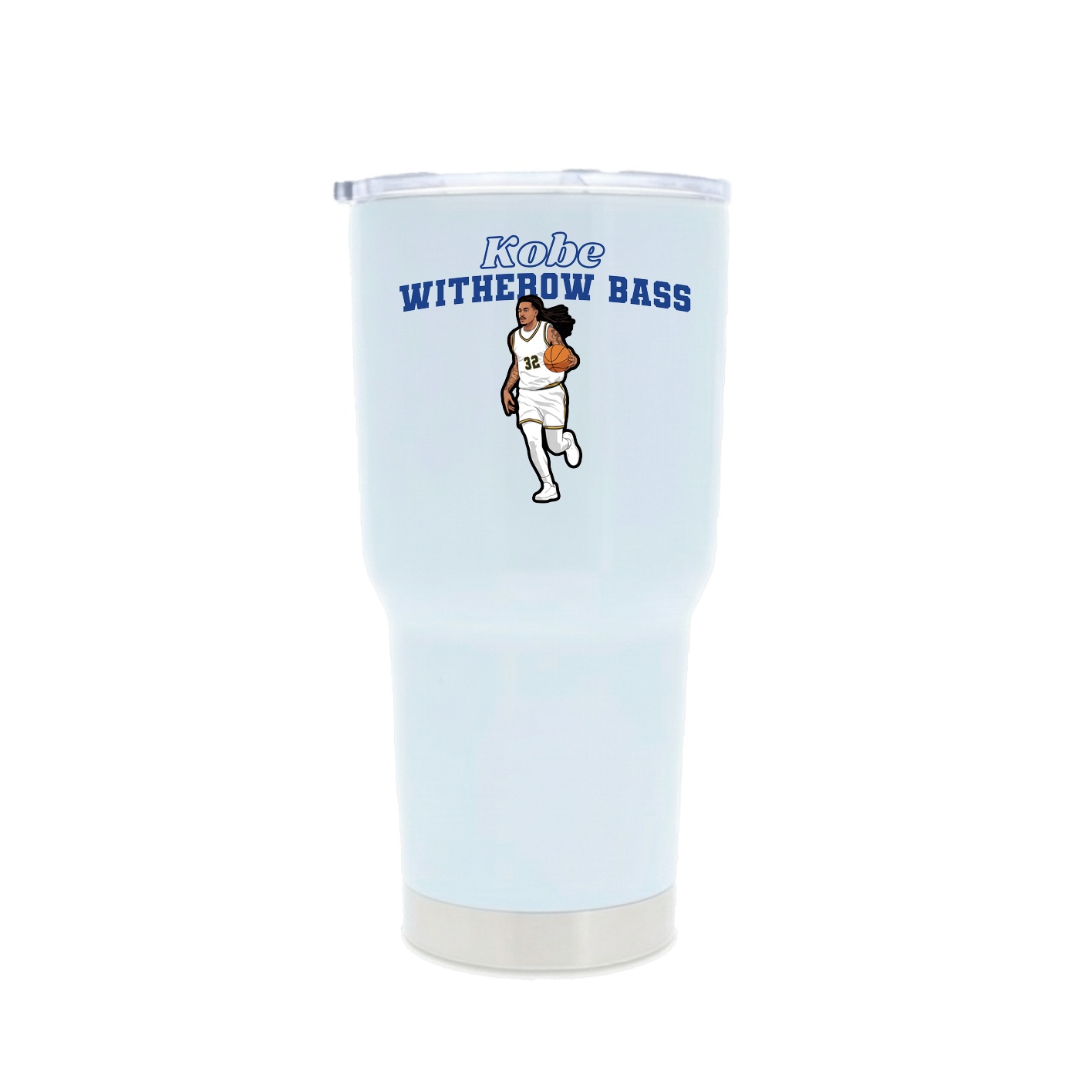 30oz Stainless Steel Tumbler — Name Arch in White