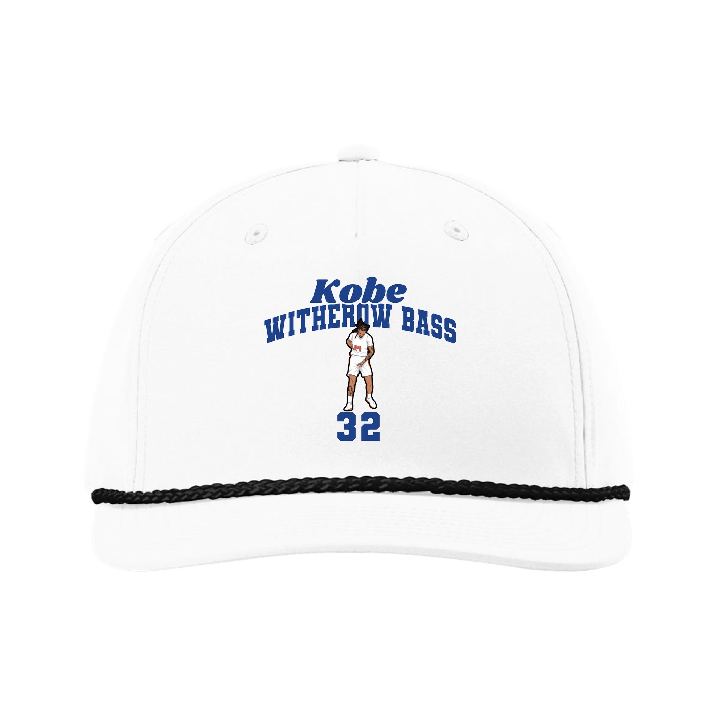 Five-Panel Classic Rope Cap — Signature Arch in White