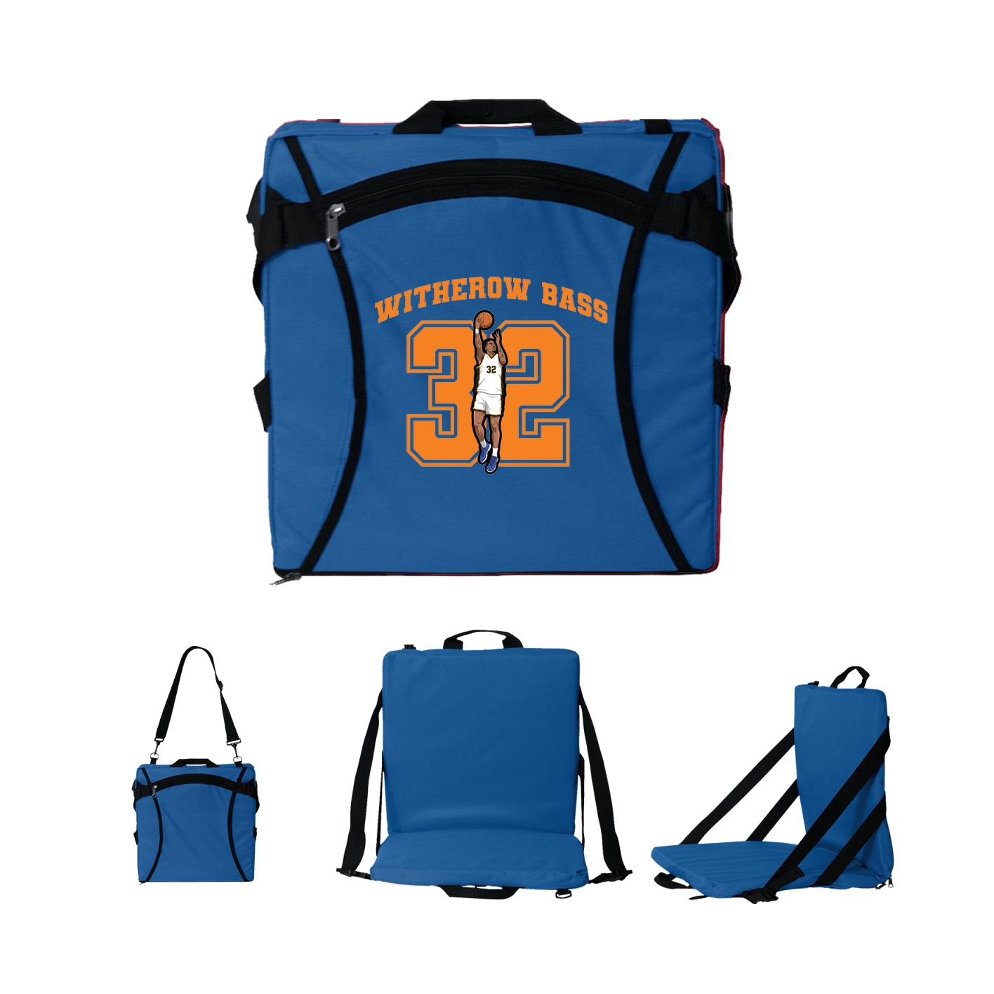 Folding Stadium Seat — Number in Royal